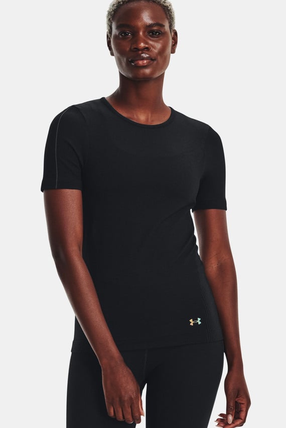 Женская черная футболка UA Rush Seamless SS Under Armour
