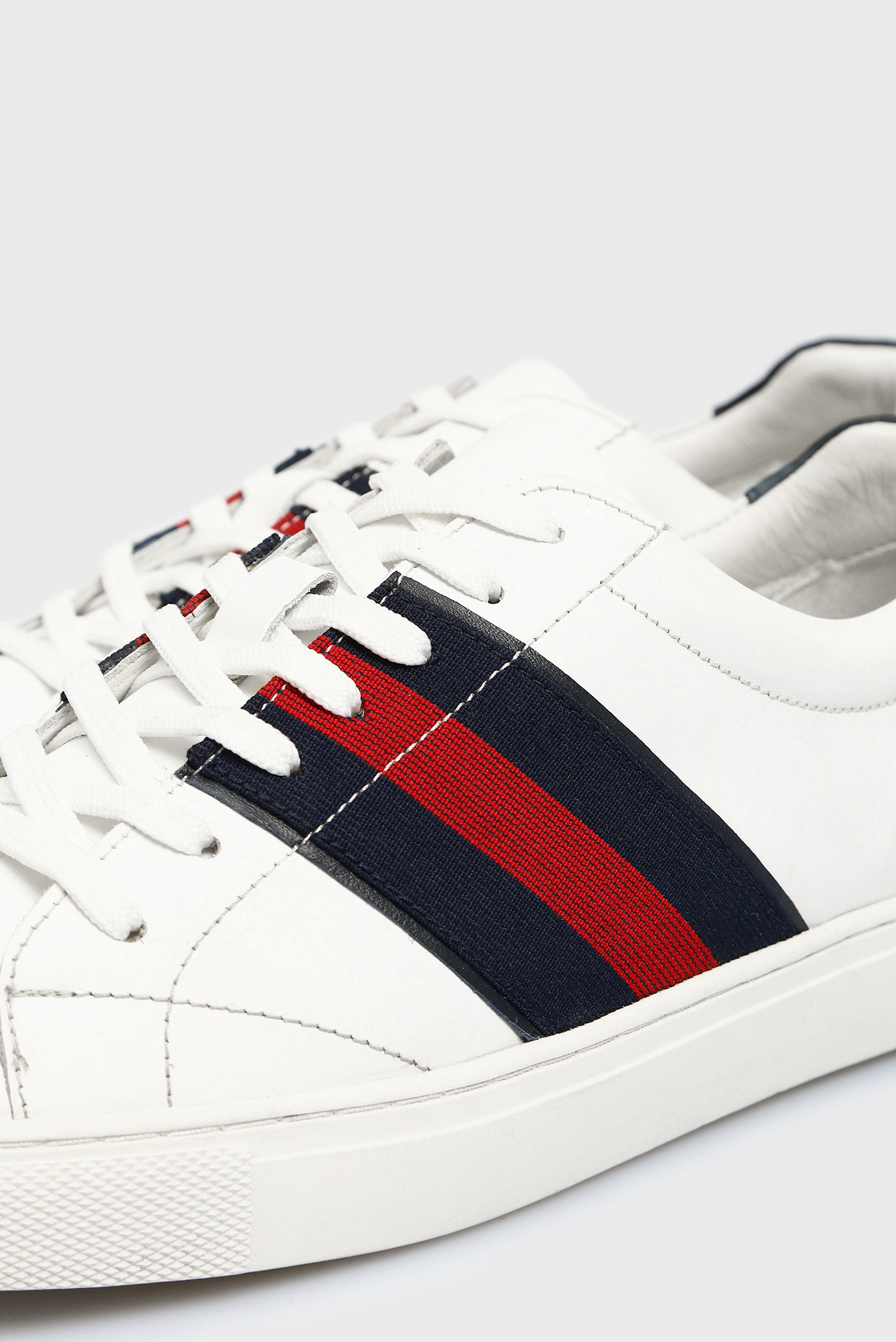 Мужские белые кожаные сникеры Mitul 7