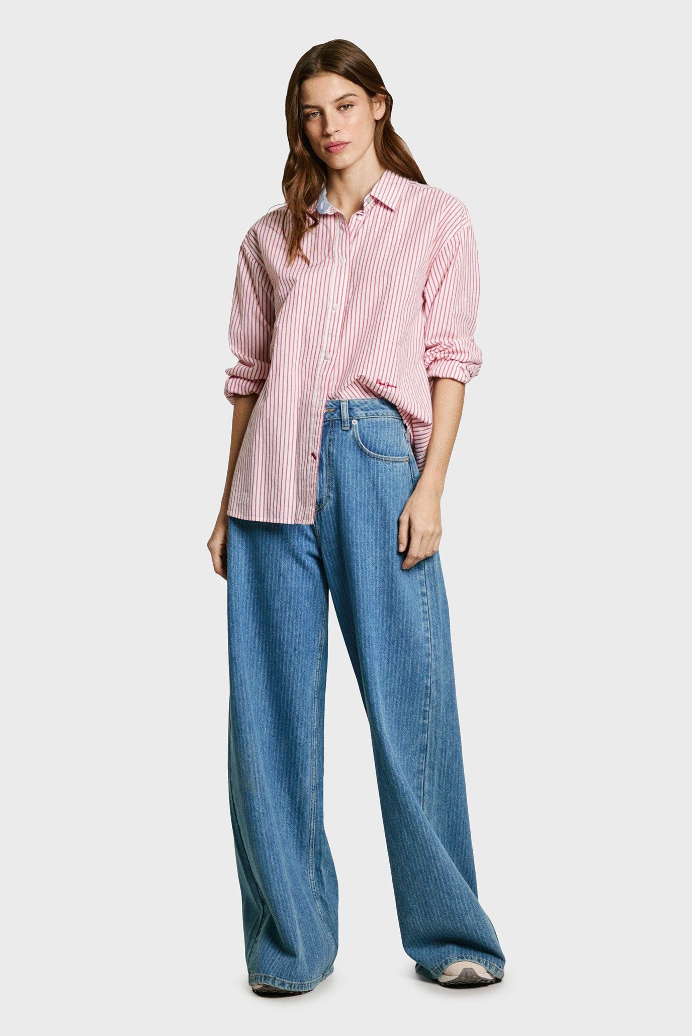 Женские синие джинсы в полоску WIDE LEG JEANS UHW JAIMY 3