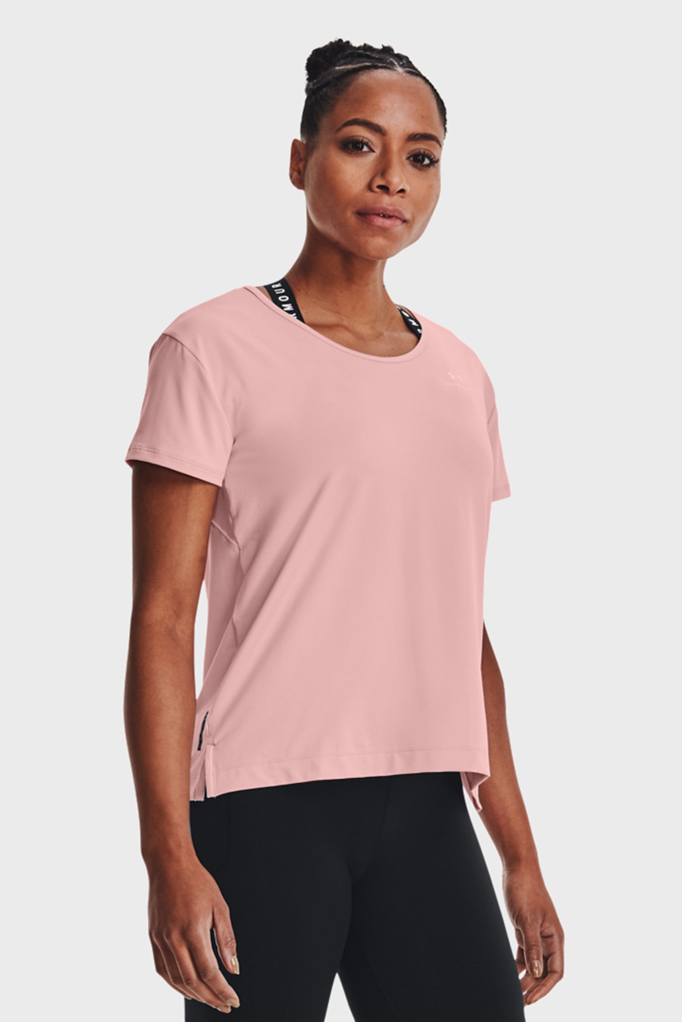 Женская розовая футболка UA Rush Energy Core SS 1