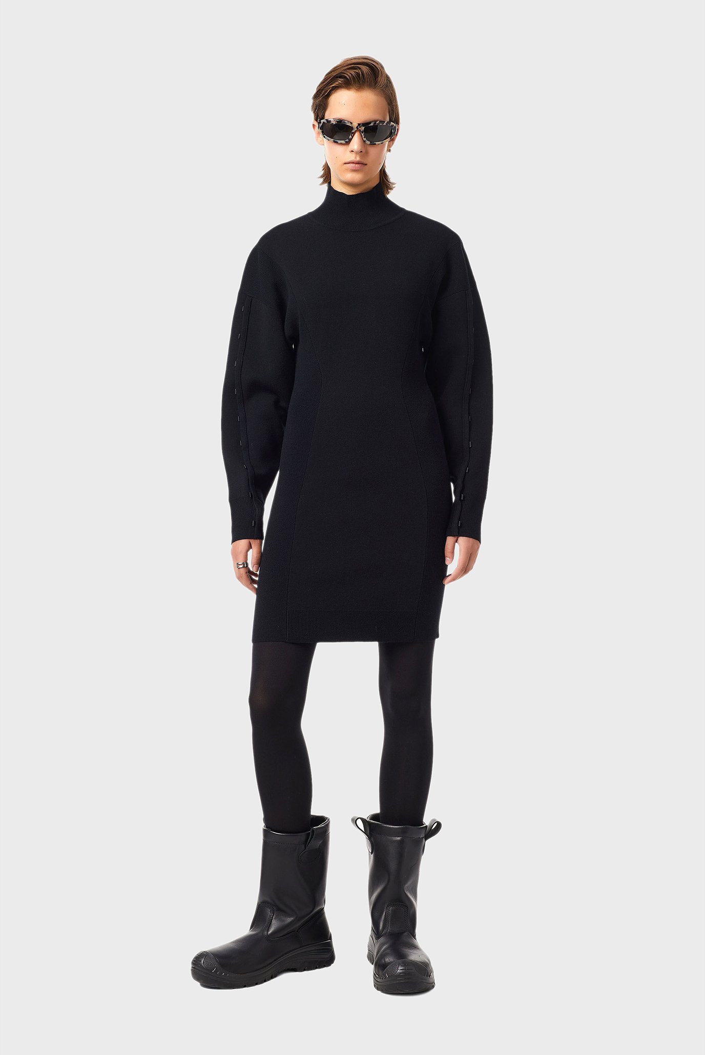 Женское черное шерстяное платье M-NUNAVUT 5