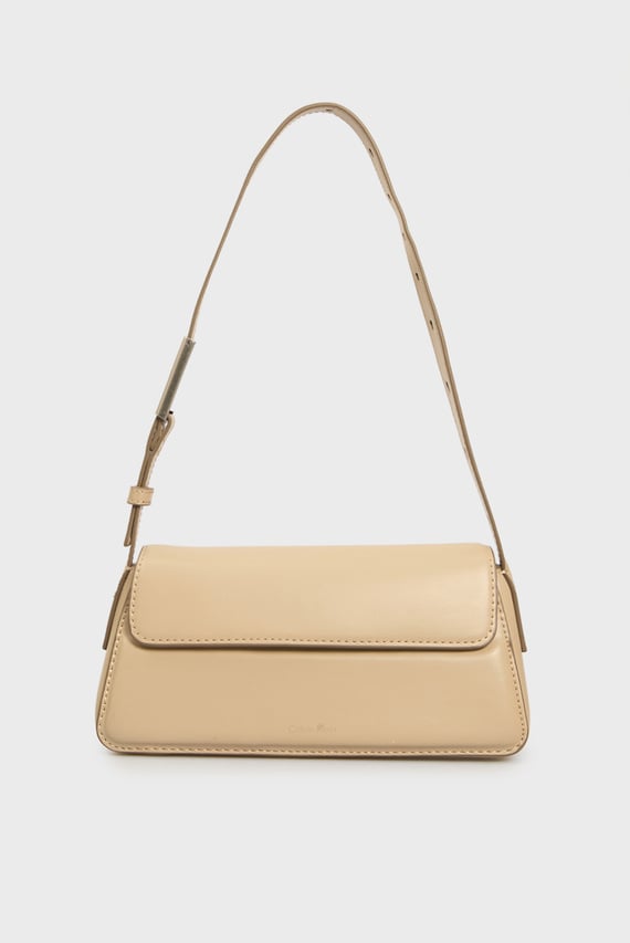 Женская бежевая сумка BELTED SMALL SHOULDER BAG