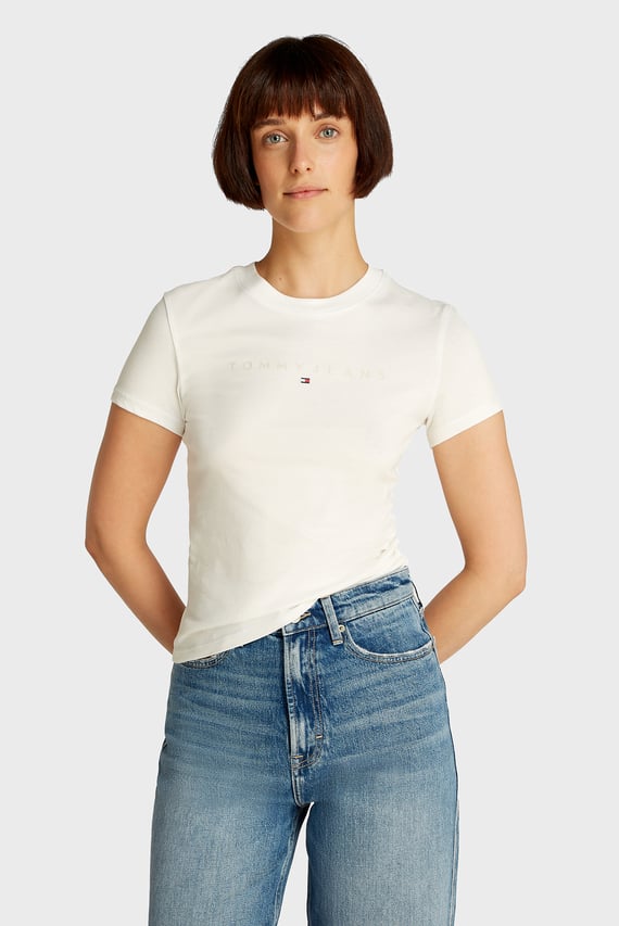 Женская белая футболка TJW SLIM TONAL LINEAR
