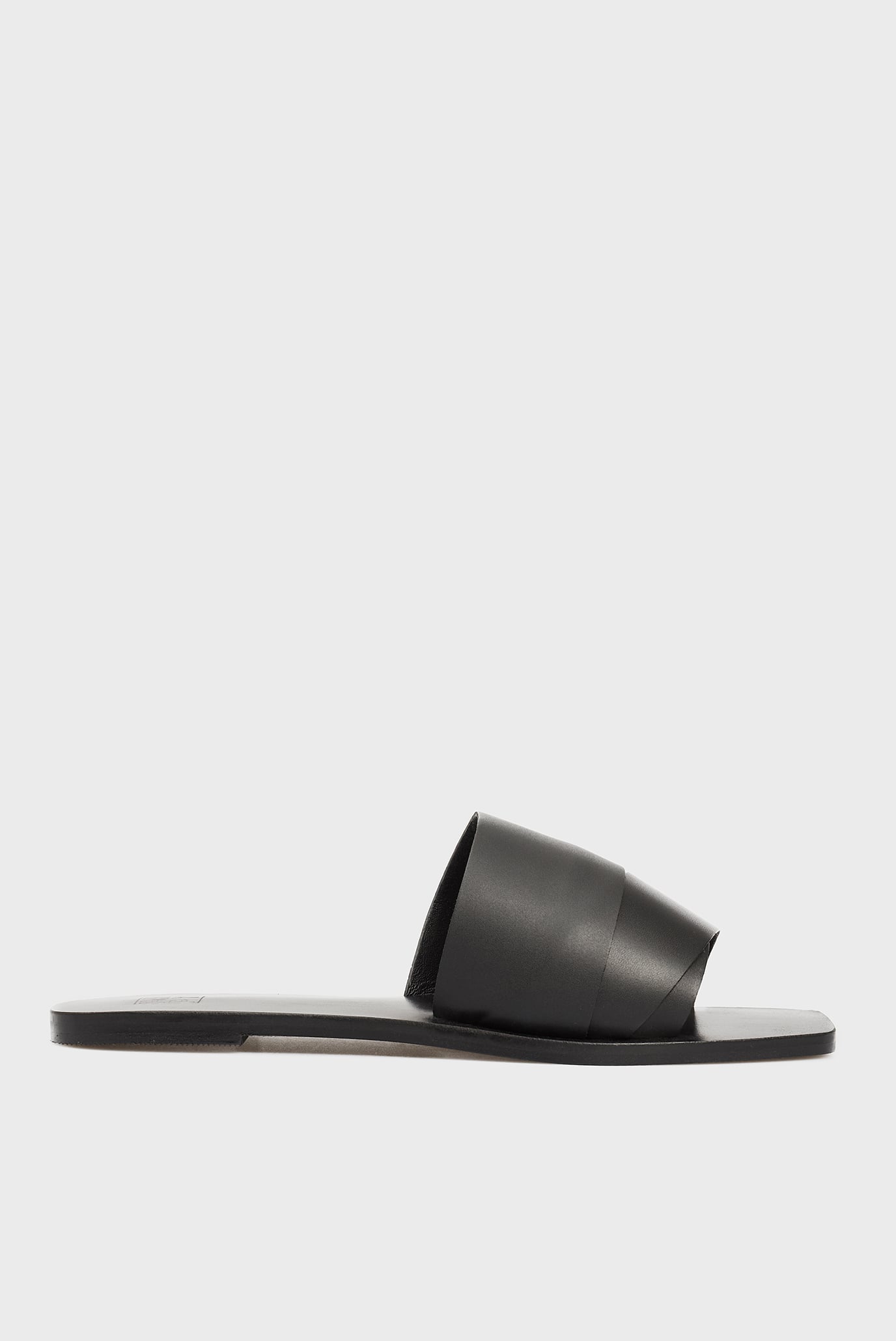 Женские черные кожаные слайдеры Domenica 6