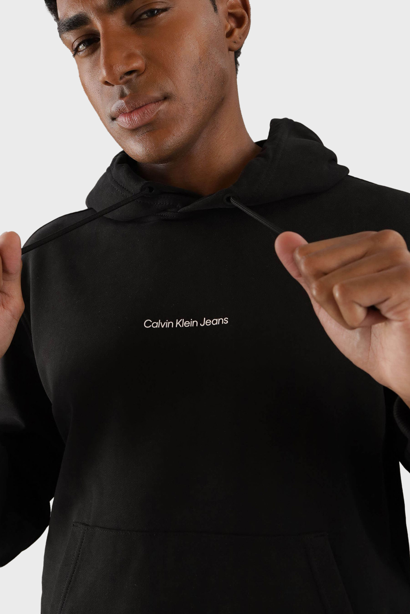 Мужское черное худи GRID MONOGRAM HOODIE 3