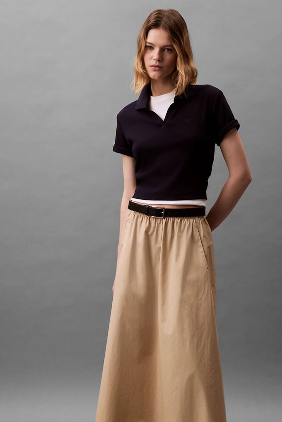 Юбка POPLIN PULL ON MIDI SKIRT