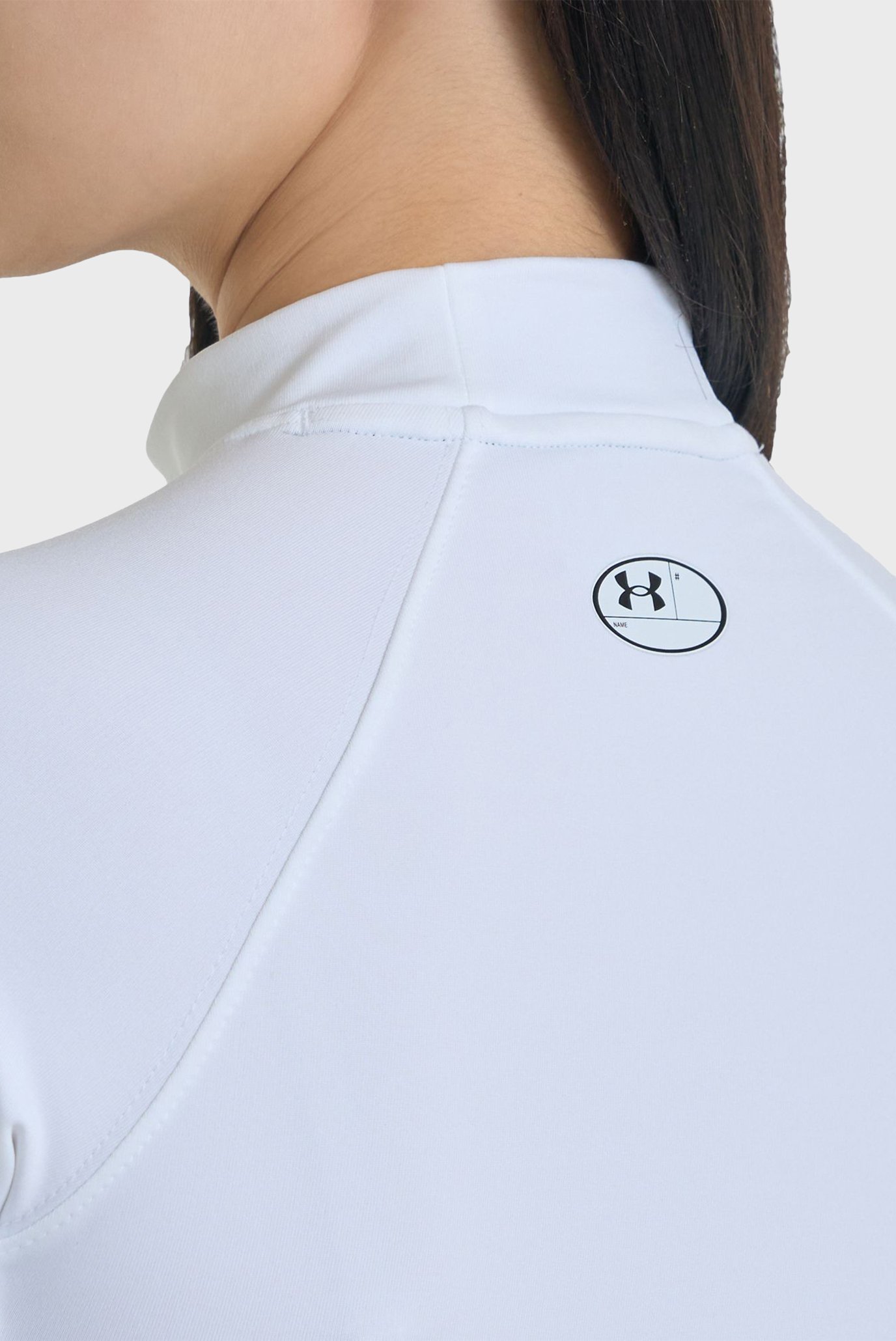Женский белый лонгслив UA CG Authentics Mockneck 7