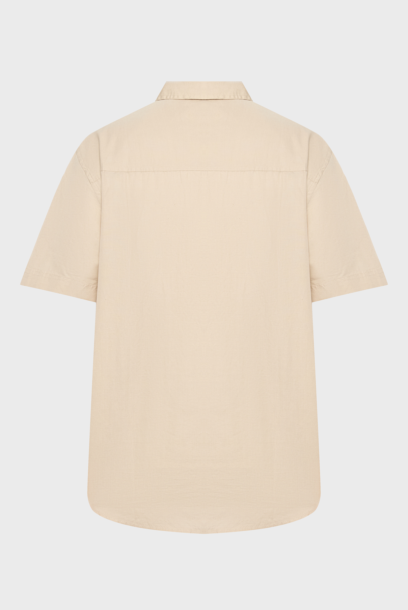 Мужская бежевая льняная рубашка LINEN COTTON S S SHIRT 2