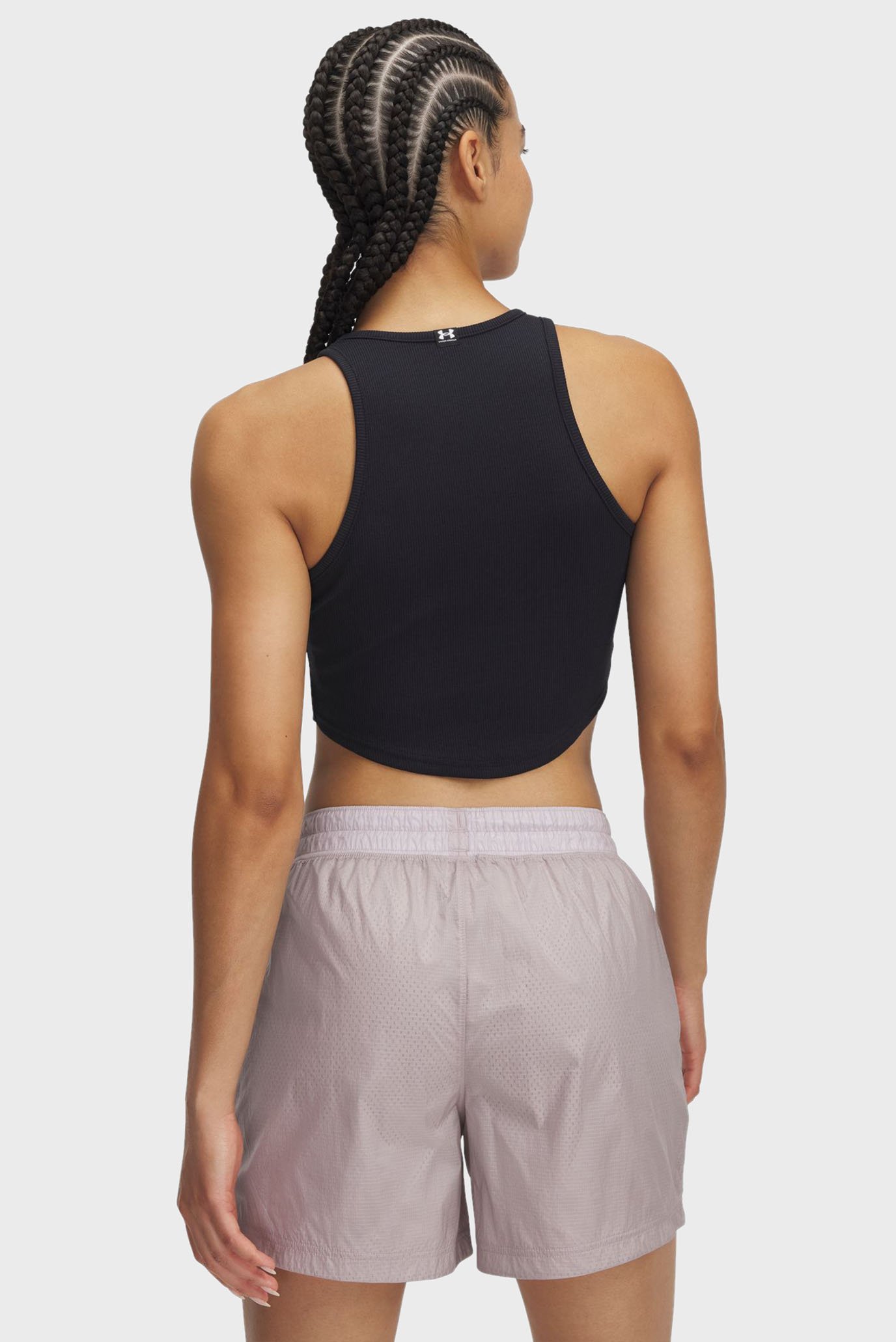 Женский черный топ UA Rival Rib TankUnder Armour Женский черный топ UA Rival Rib Tank 2