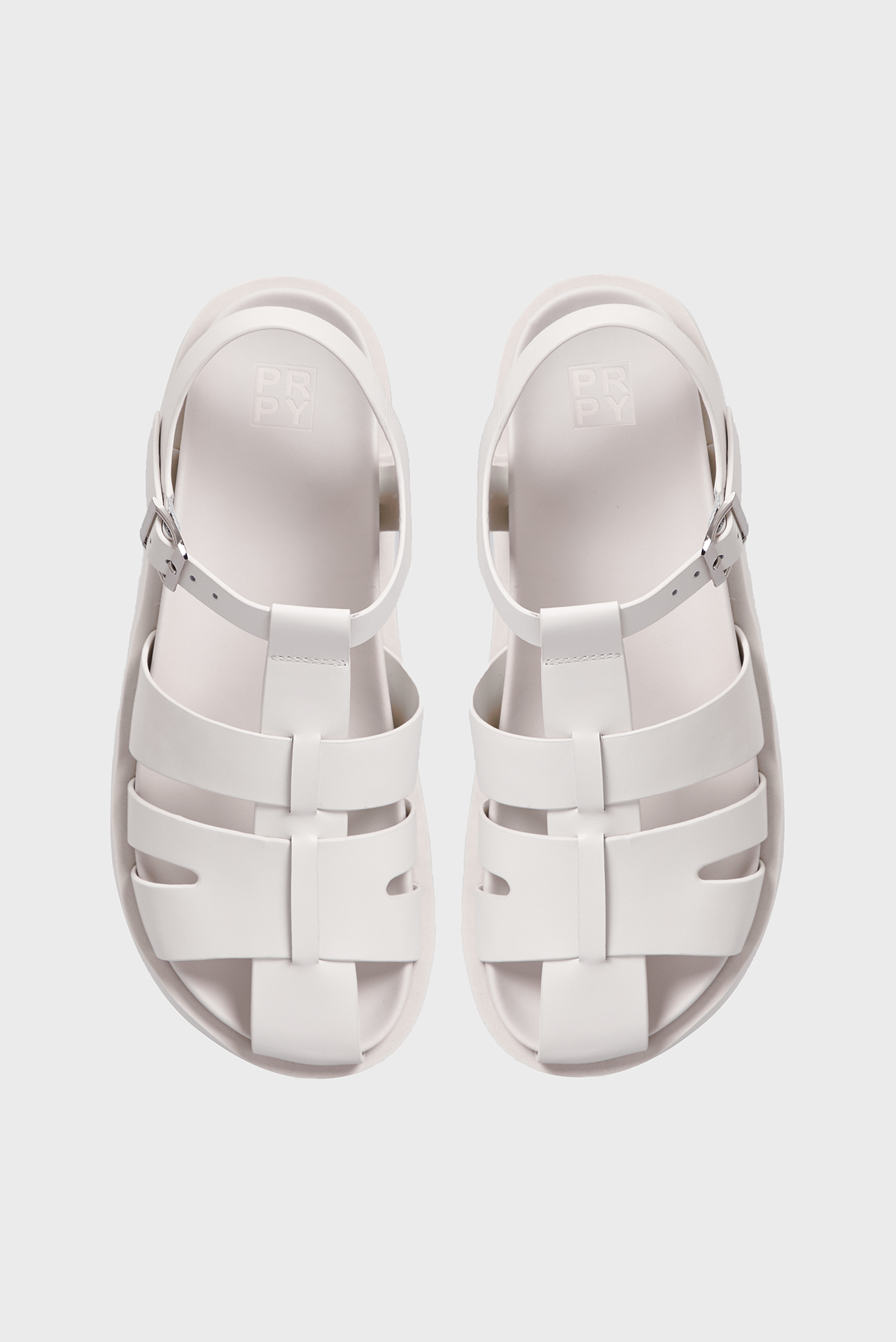 Женские белые кожаные сандалии Rain 9