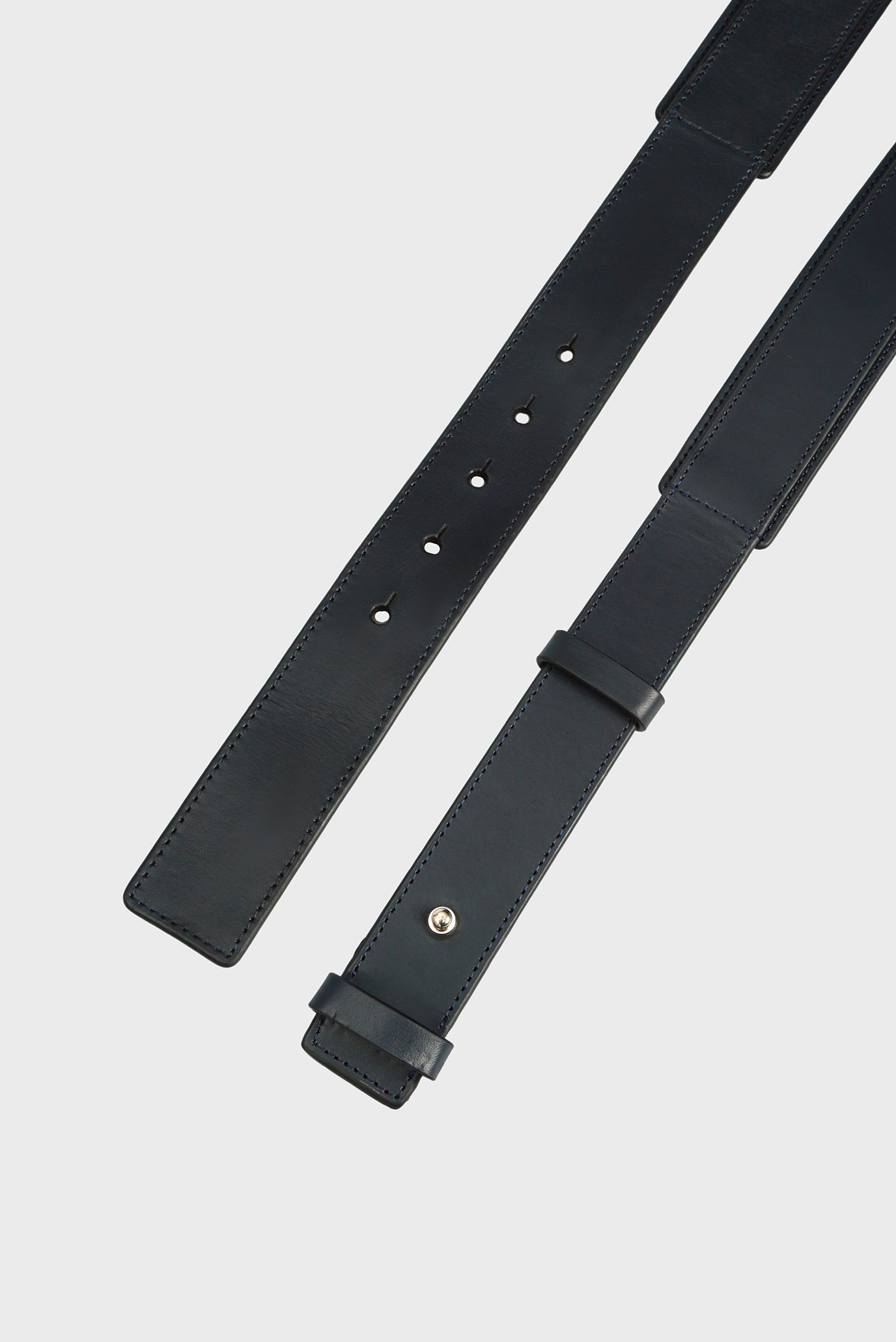 Женский темно-синий кожаный ремень 5