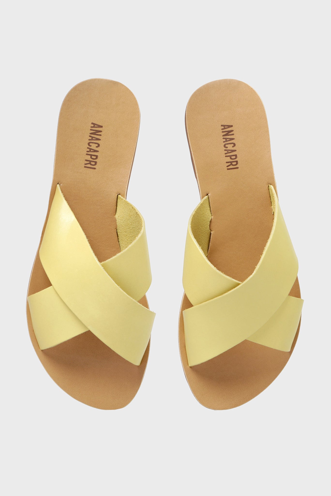 Женские желтые кожаные слайдеры 3
