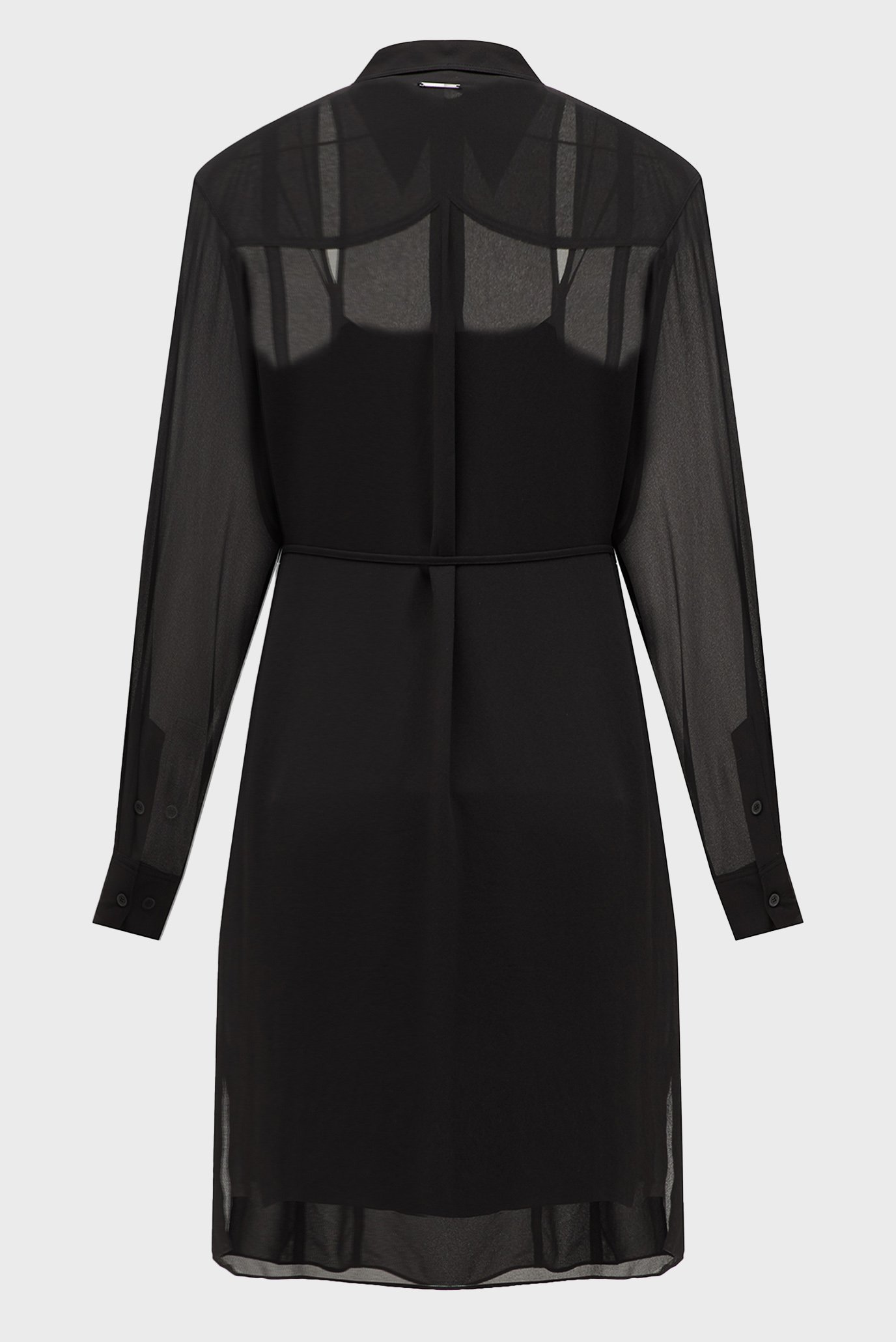 Женское черное платье GEORGETTE MINI SHIRT 2