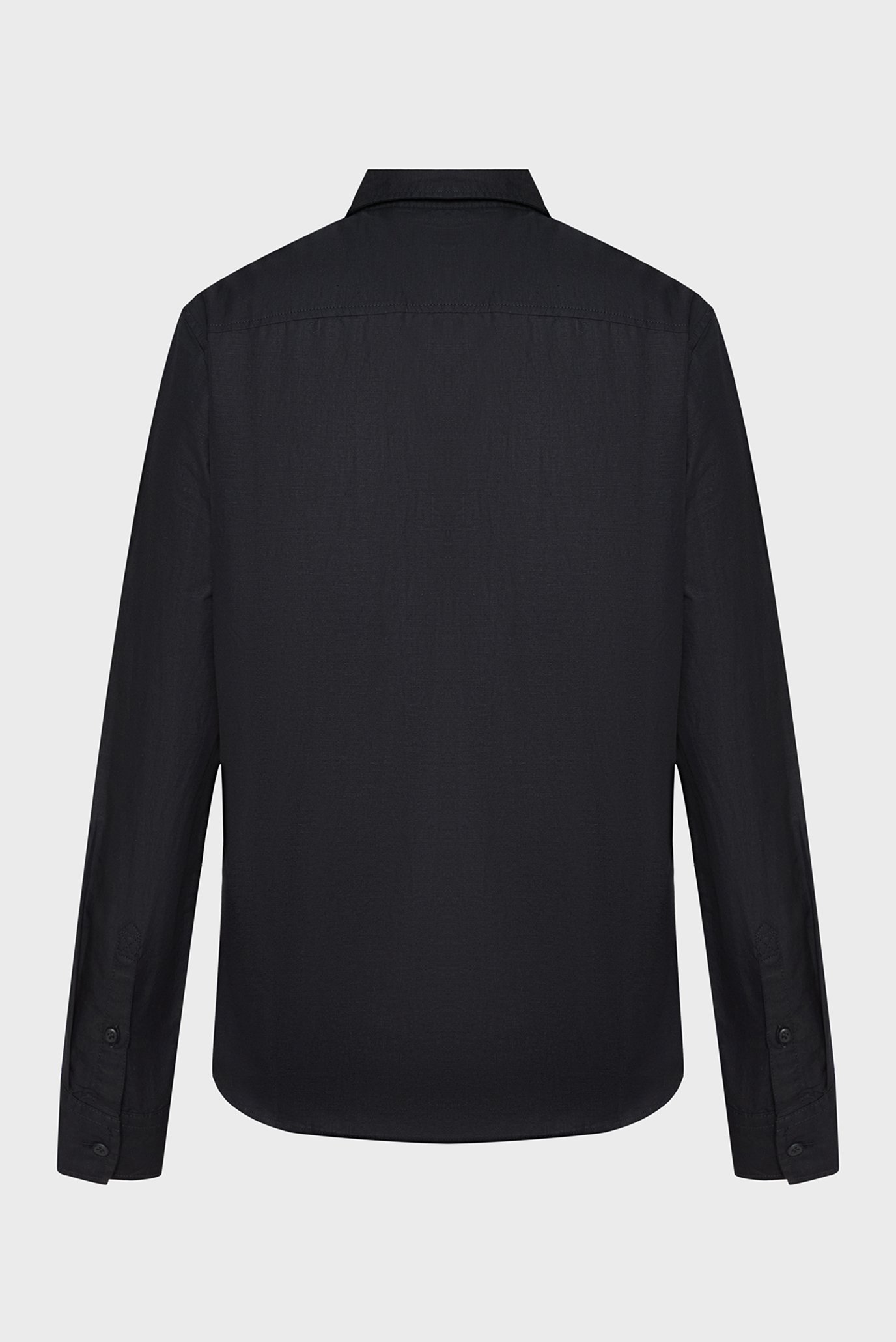 Мужская черная льняная рубашка LINEN COTTON SHIRT 2