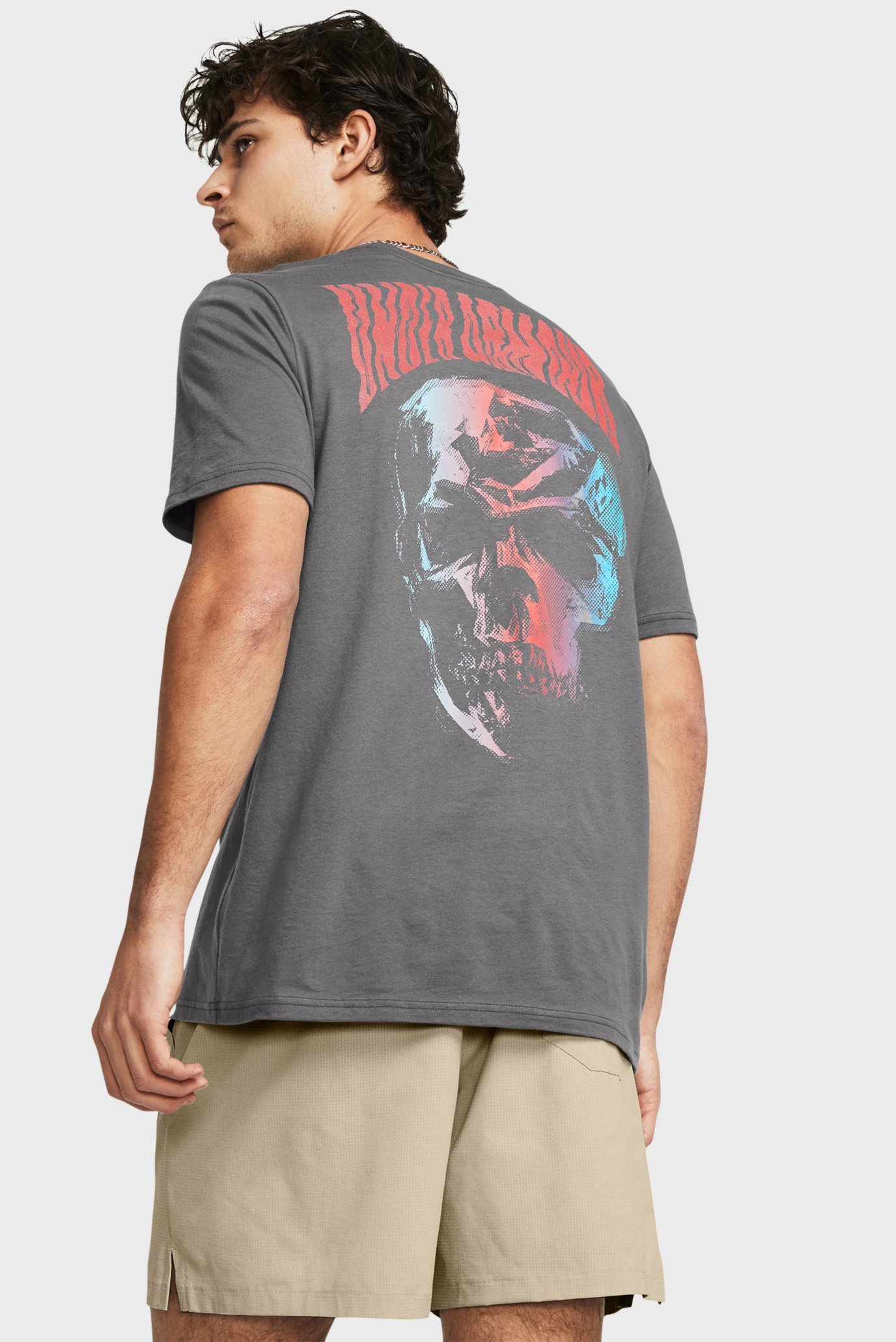 Мужская серая футболка UA Dusk to Dawn Skul SS 2