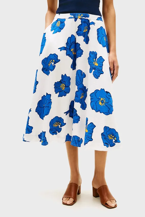Юбка VIS LINEN VOLUME MIDI SKIRT Tommy Hilfiger
