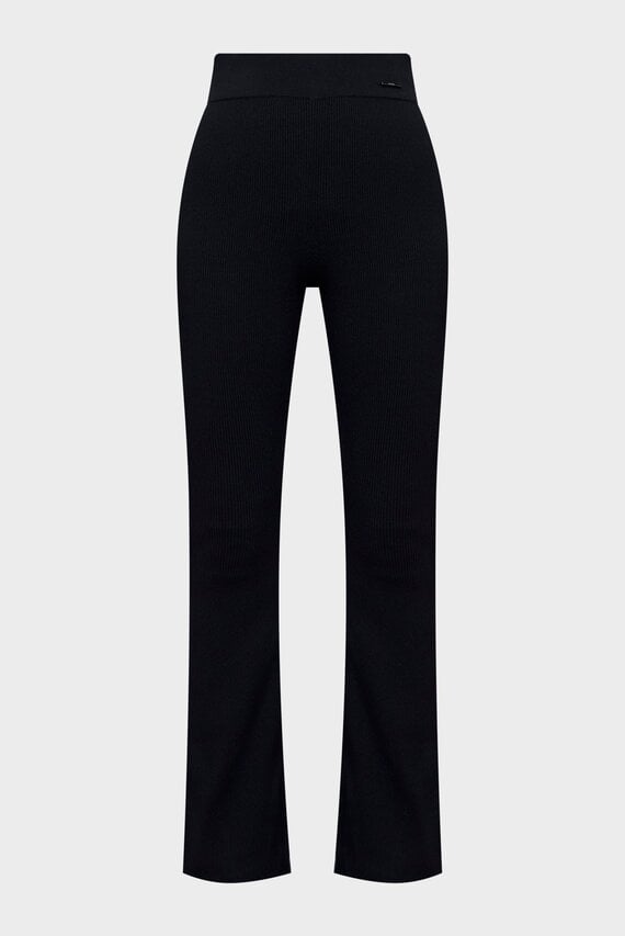 Женские черные брюки ICONIC RIB FLARED