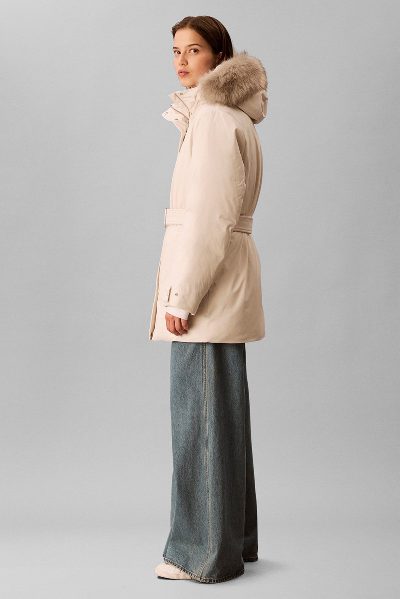 Куртка зимняя BELTED MATTE QUILTED JACKET WITH 3