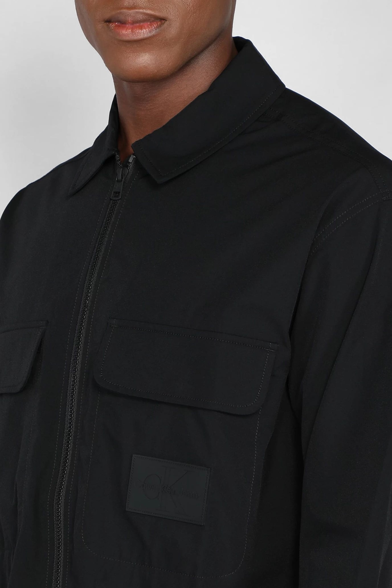 Мужская черная рубашка PREMIUM ESSENTIALS ZIP OVERSHIRT 4