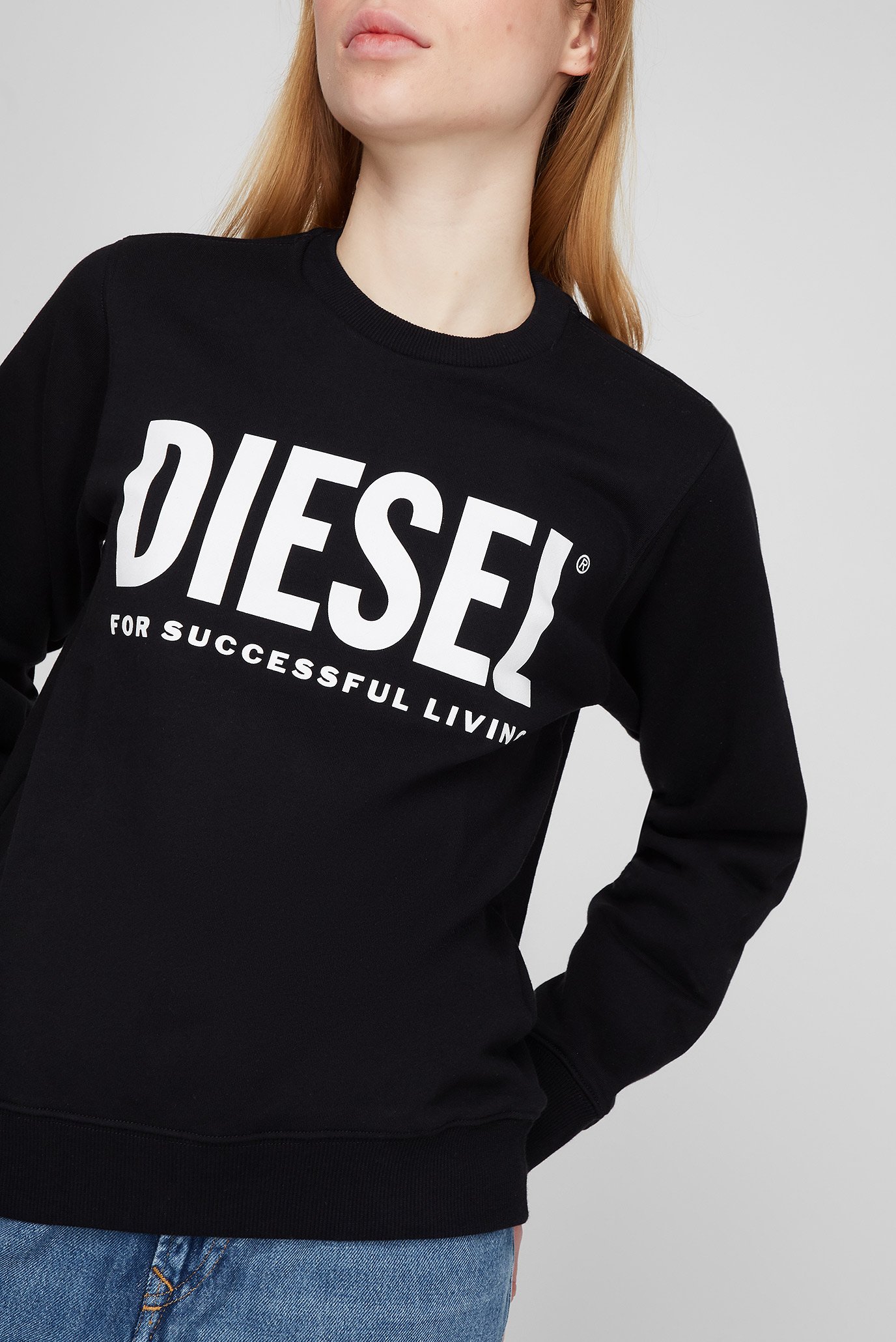 Женский черный свитшот F-ANGS-ECOLOGO 7