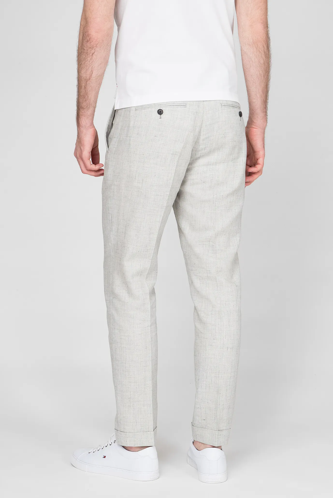 Мужские серые брюки SLIM FIT LINEN BLEND 9