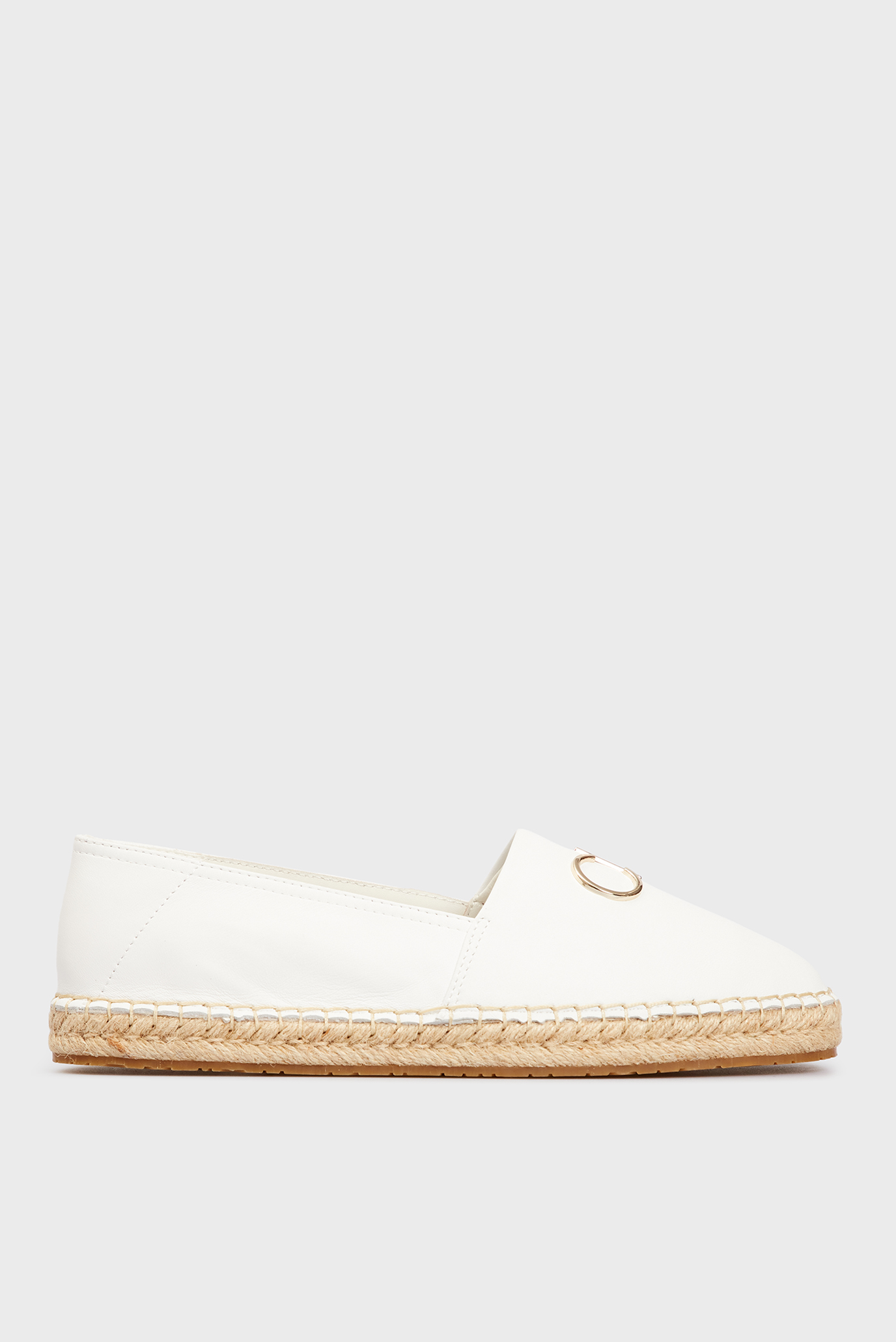Женские белые кожаные эспадрильи 6