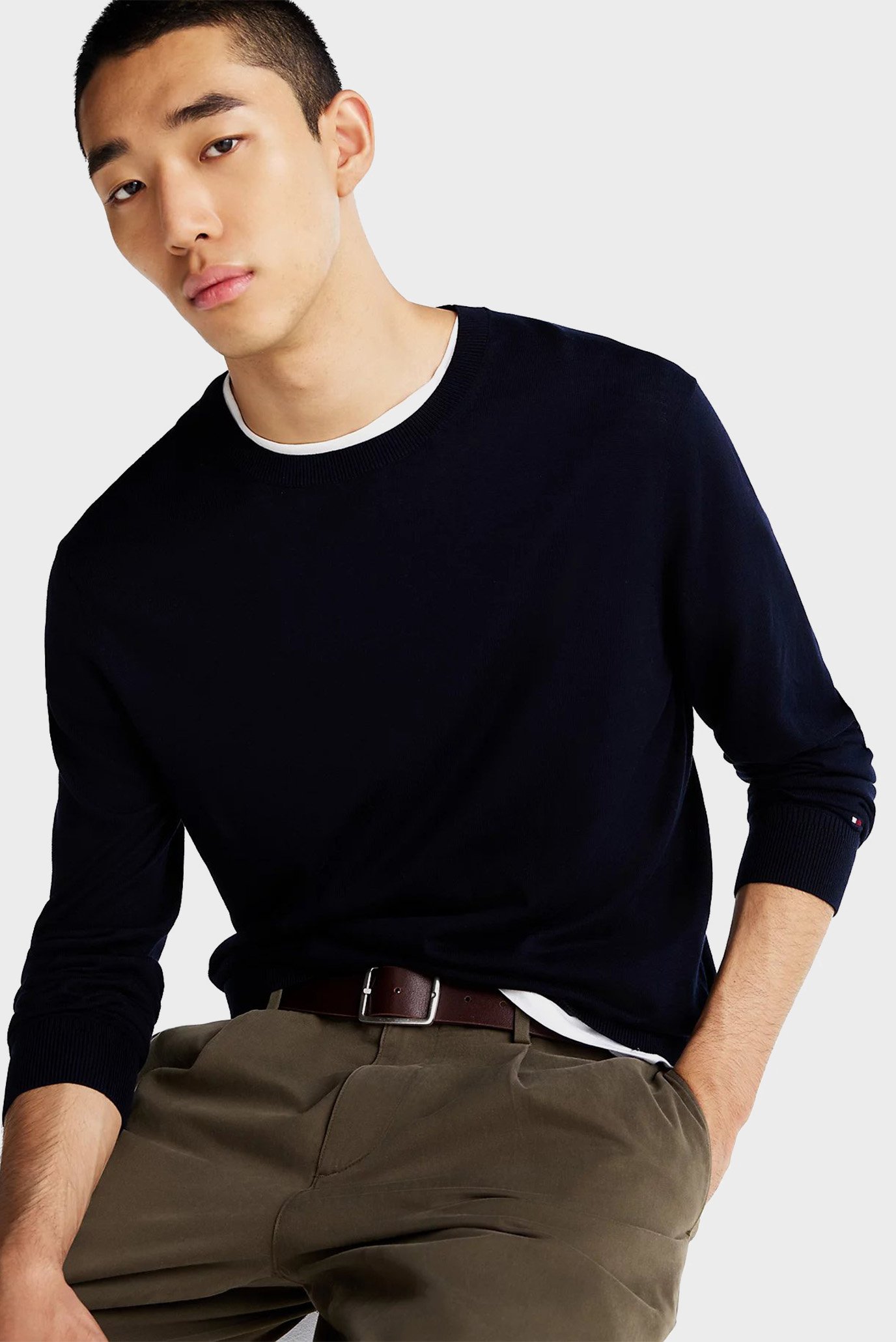 Мужской темно-синий джемпер DC COTTON LYOCELL CREWNECKTommy Hilfiger Мужской темно-синий джемпер DC COTTON LYOCELL CREWNECK 4