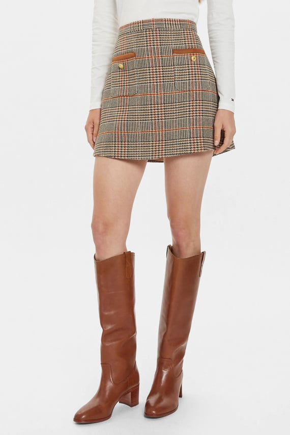 Юбка TWEED WOOL MIX CHECK MINI SKIRT Tommy Hilfiger Юбка TWEED WOOL MIX CHECK MINI SKIRT Tommy Hilfiger