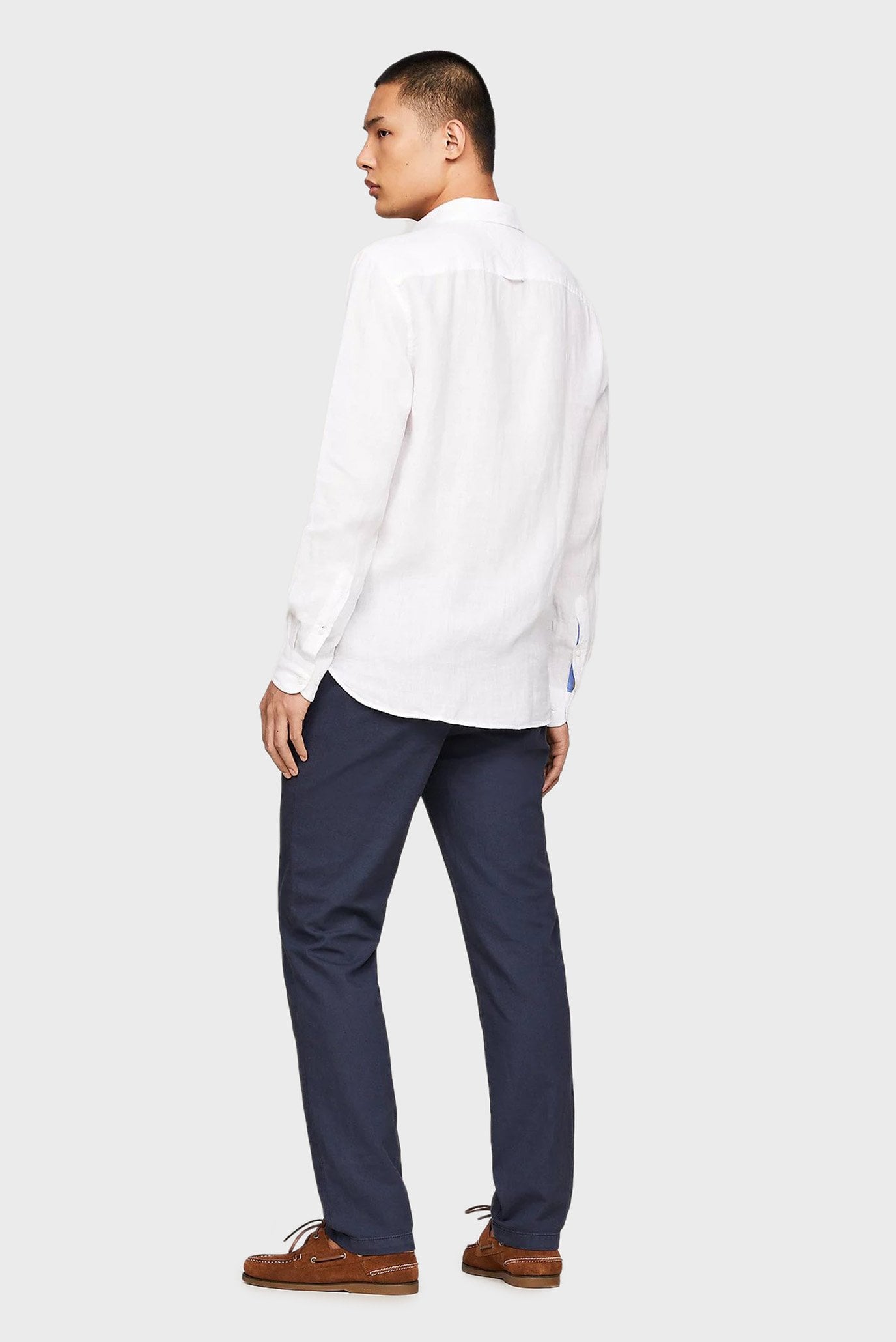 Мужская белая льняная рубашка PIGMENT DYED LI SOLID RF 3