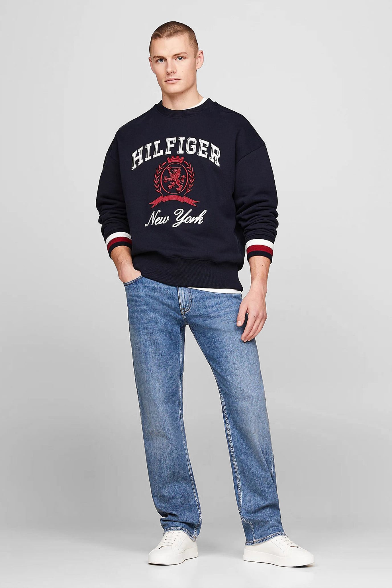 Мужские синие джинсы TAPERED MOORE STR BOSTON IND 2