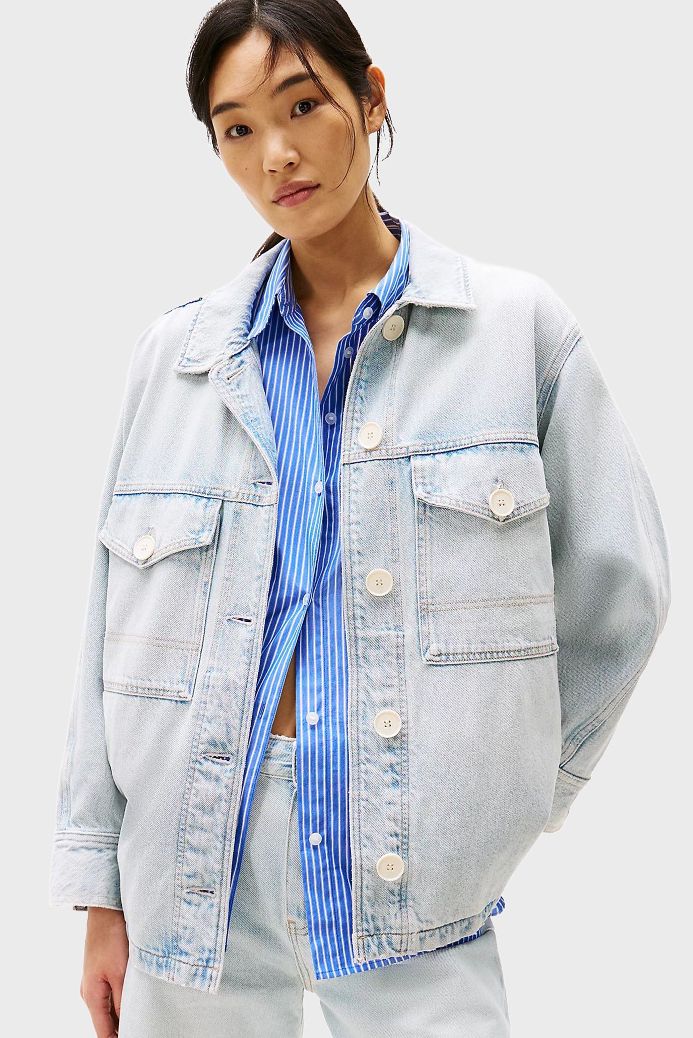 Женская голубая джинсовая куртка OVERSIZED 1