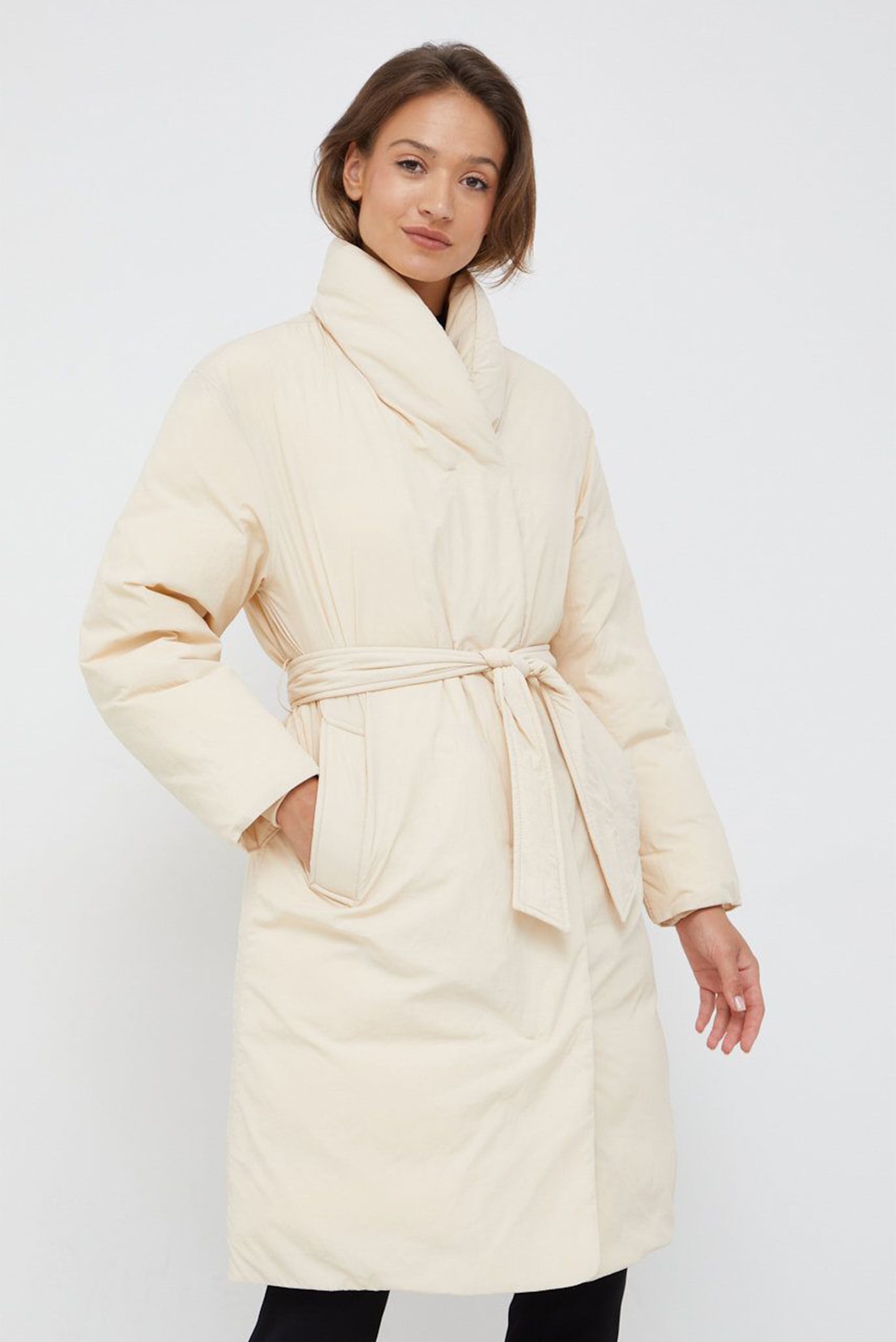 Женский бежевый пуховик RECYCLED DOWN WRAP PUFFER 6