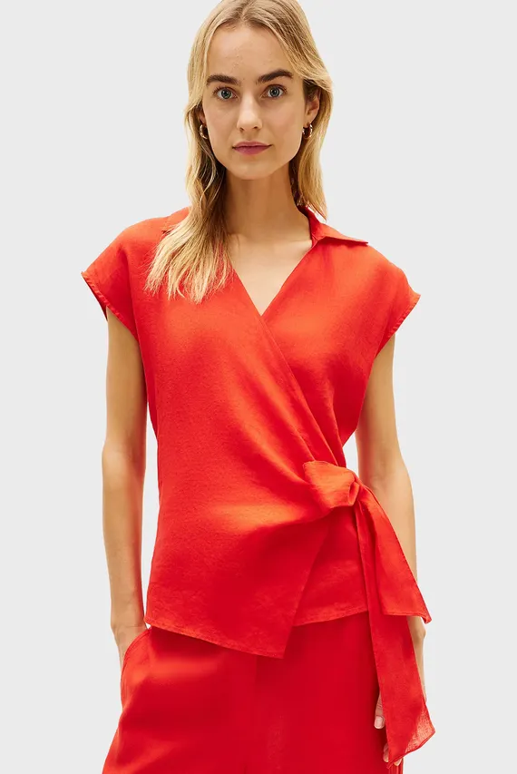 Рубашка с коротким рукавом LINEN KNOT NS TOP Tommy Hilfiger