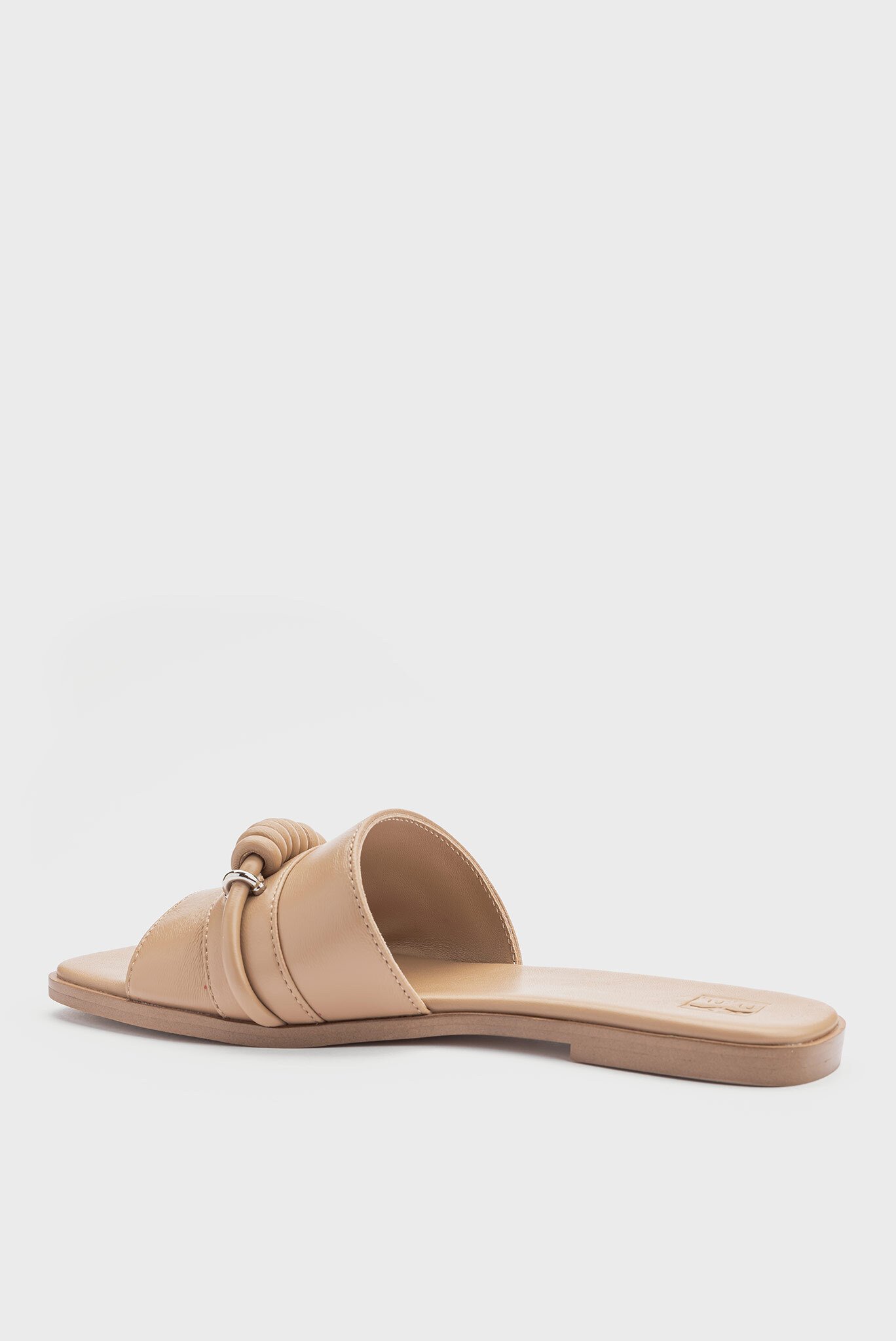 Женские бежевые кожаные слайдеры Aline 4