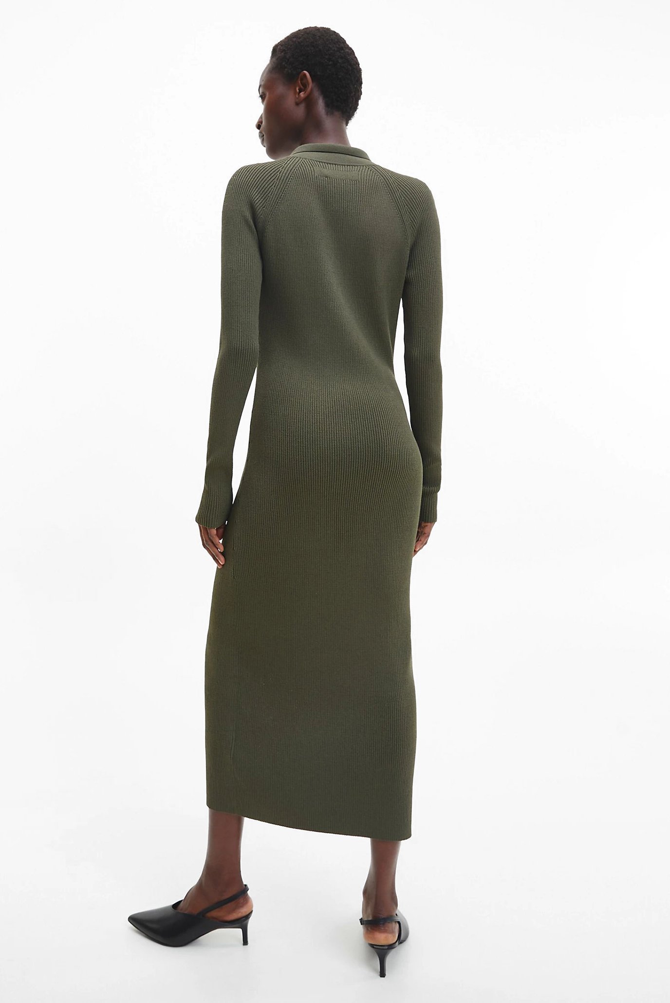 Женское зеленое платье ICONIC RIB SHIRT 7