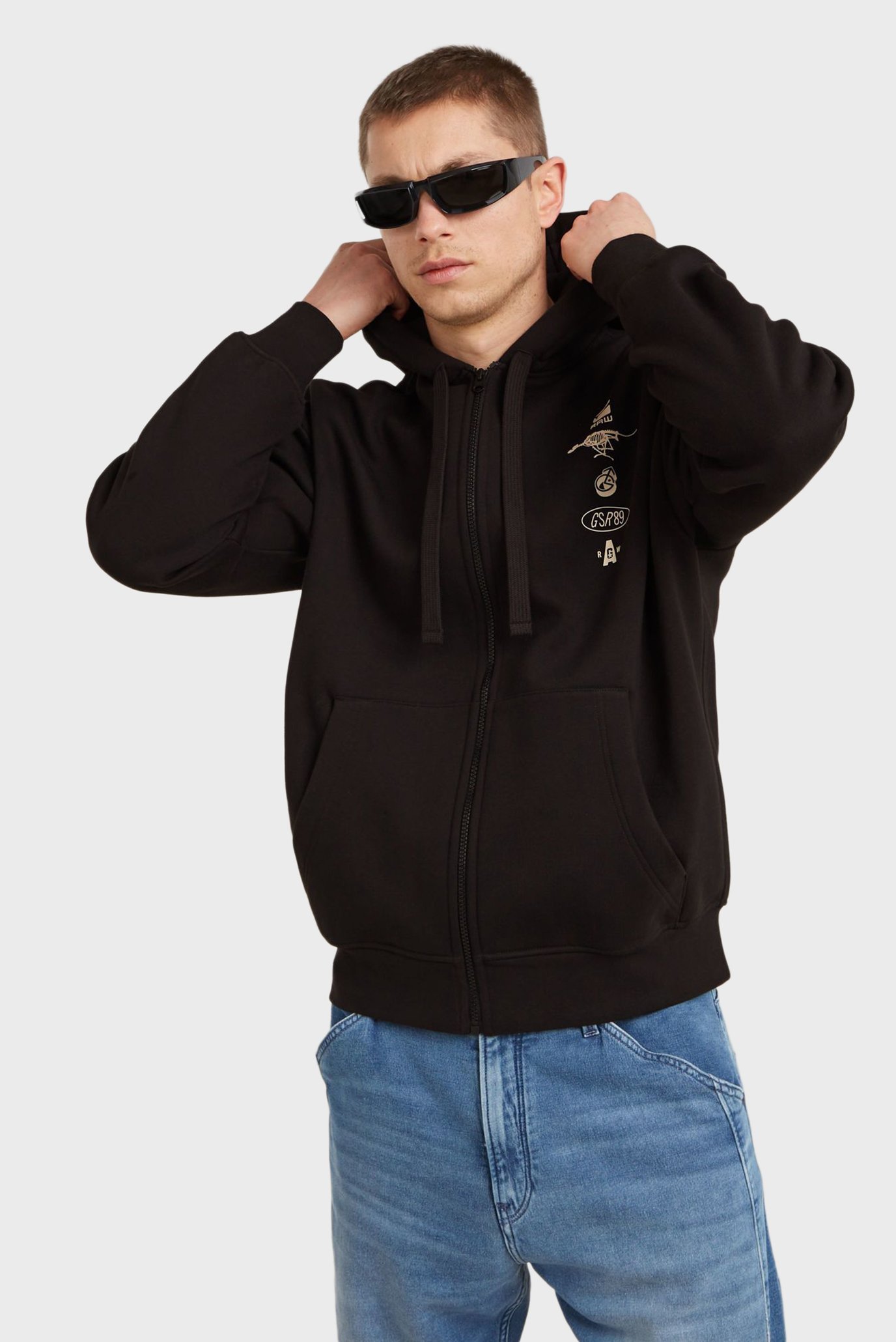 Мужское черное худи Poster back graphic 2