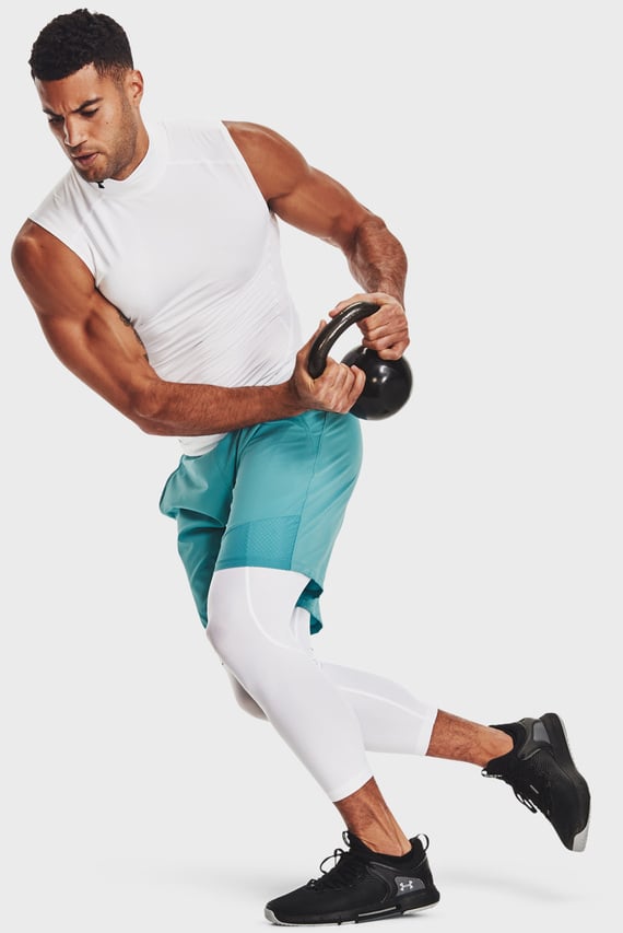 Мужские белые тайтсы UA HG Armour 3 4 Legging