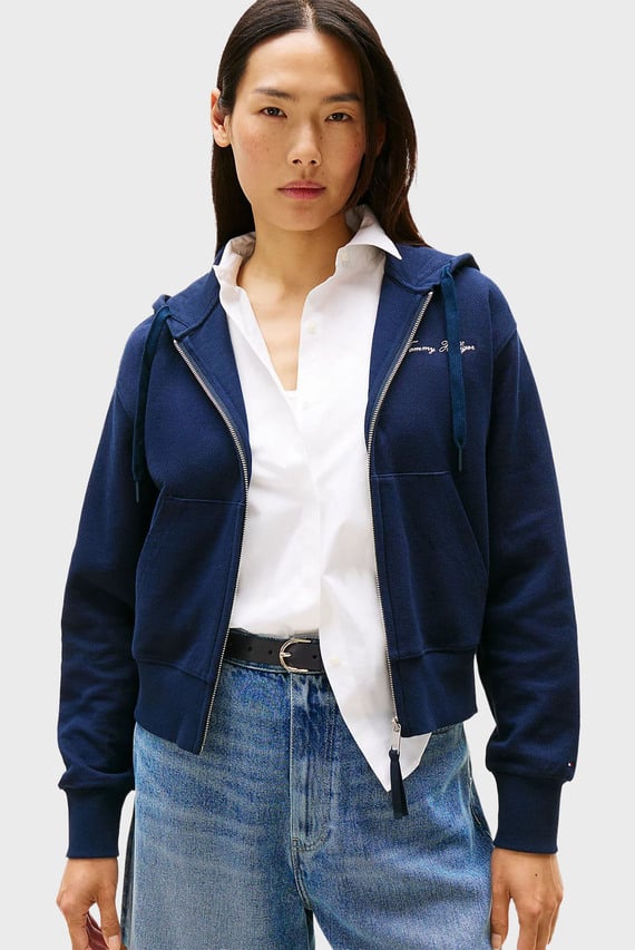 Реглан/SCRIPT REG PIQUE ZIP-UP HOODIE