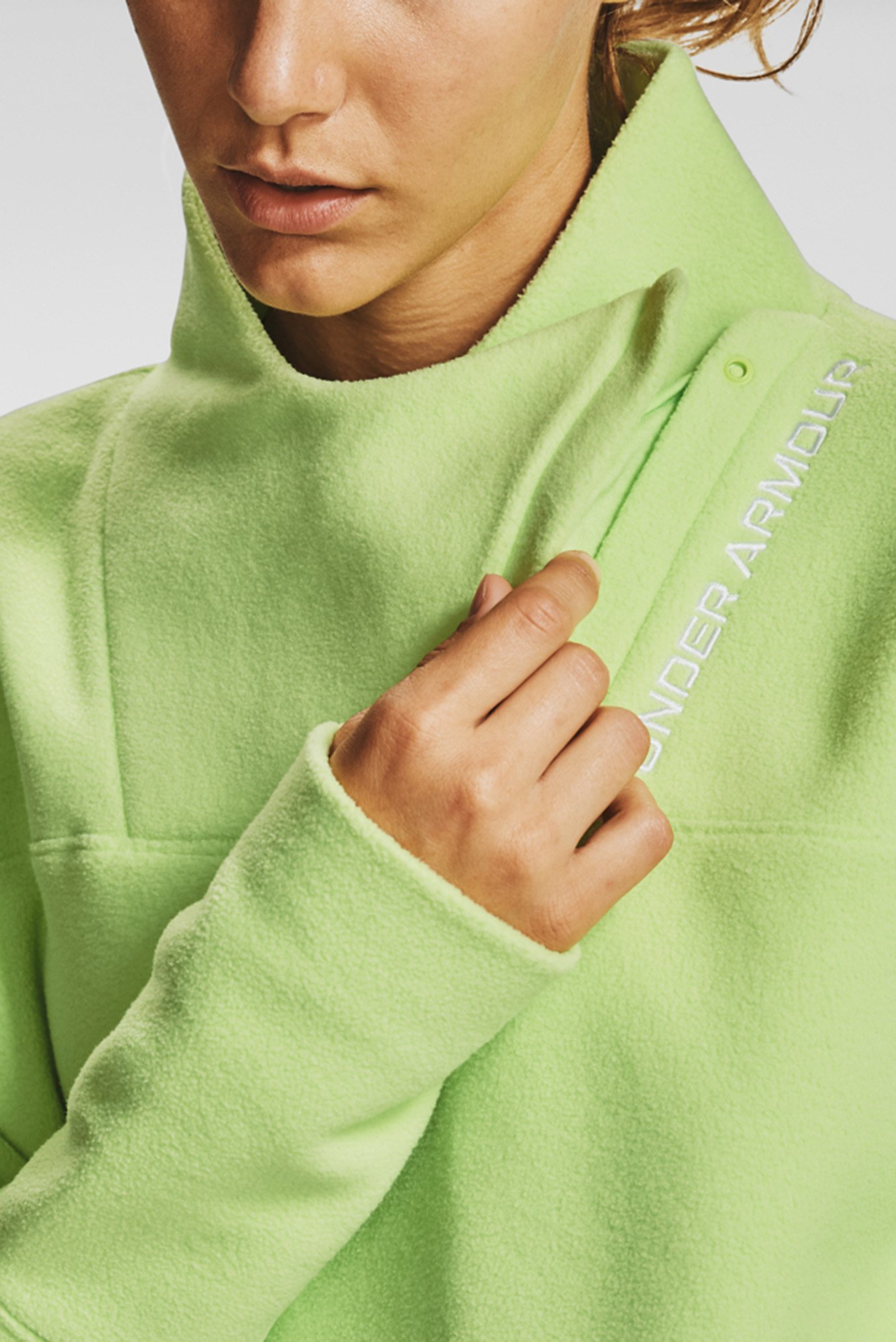 Женский салатовый свитшот Recover Fleece Wrap Neck 7