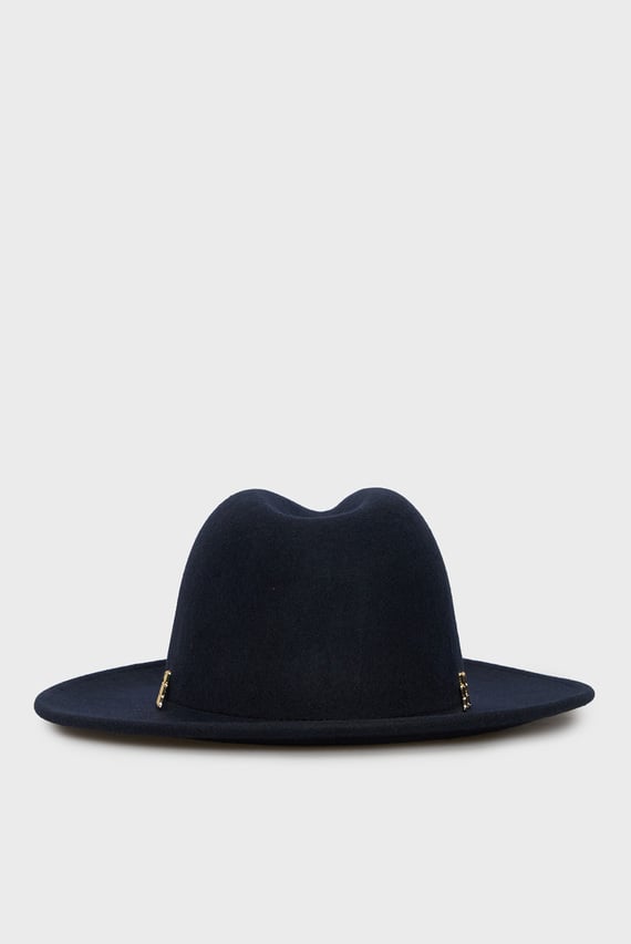 Женская темно-синяя шерстяная шляпа TH NAVAL FEDORA