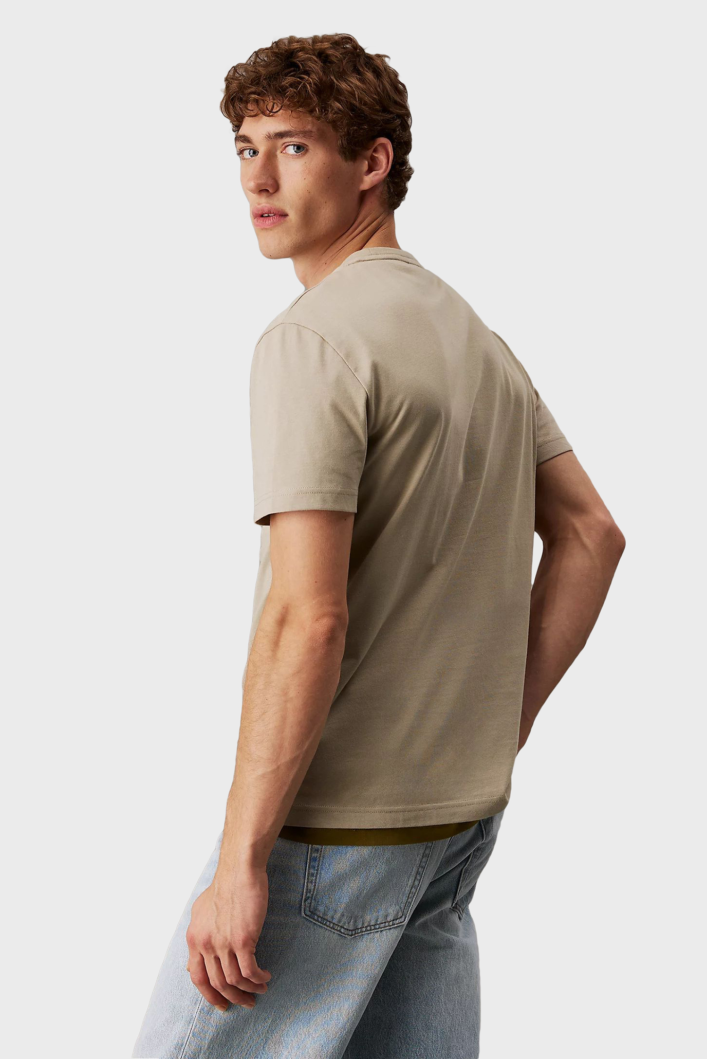Мужская бежевая футболка RAISED EDITORIAL LOGO 3