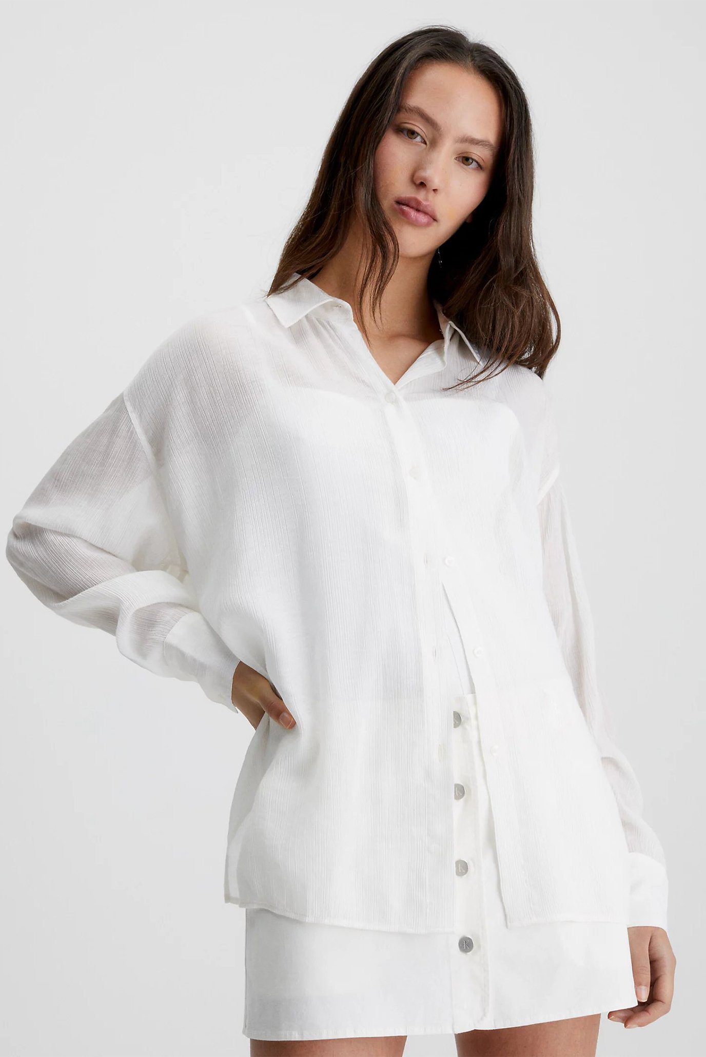Женская белая блуза CRINKLE TIE DETAIL 1