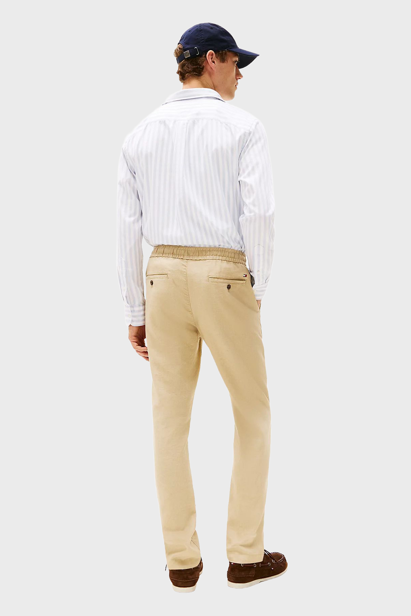 Мужские бежевые льняные брюки HARLEM 3