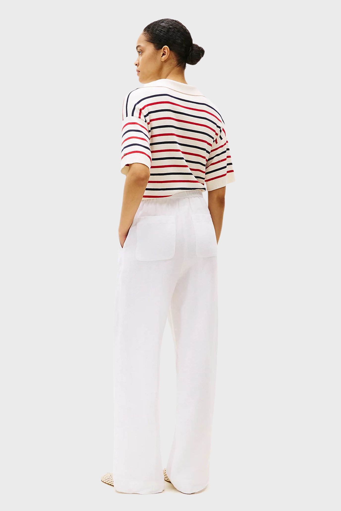 Женские белые льняные брюки TAILORED STRAIGHTTommy Hilfiger Женские белые льняные брюки TAILORED STRAIGHT 3