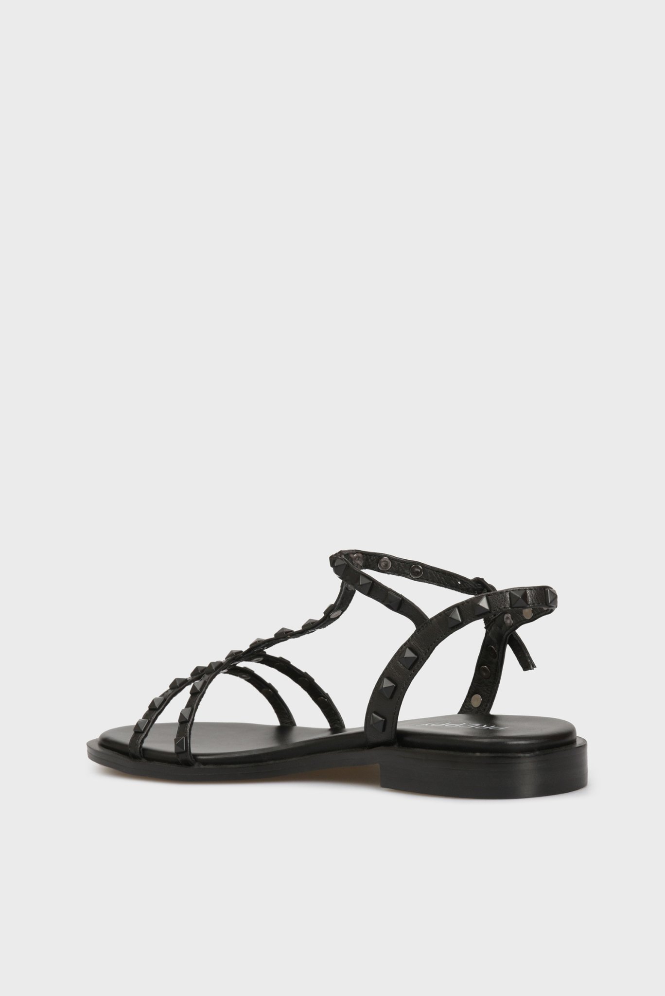 Женские черные кожаные сандалии 4