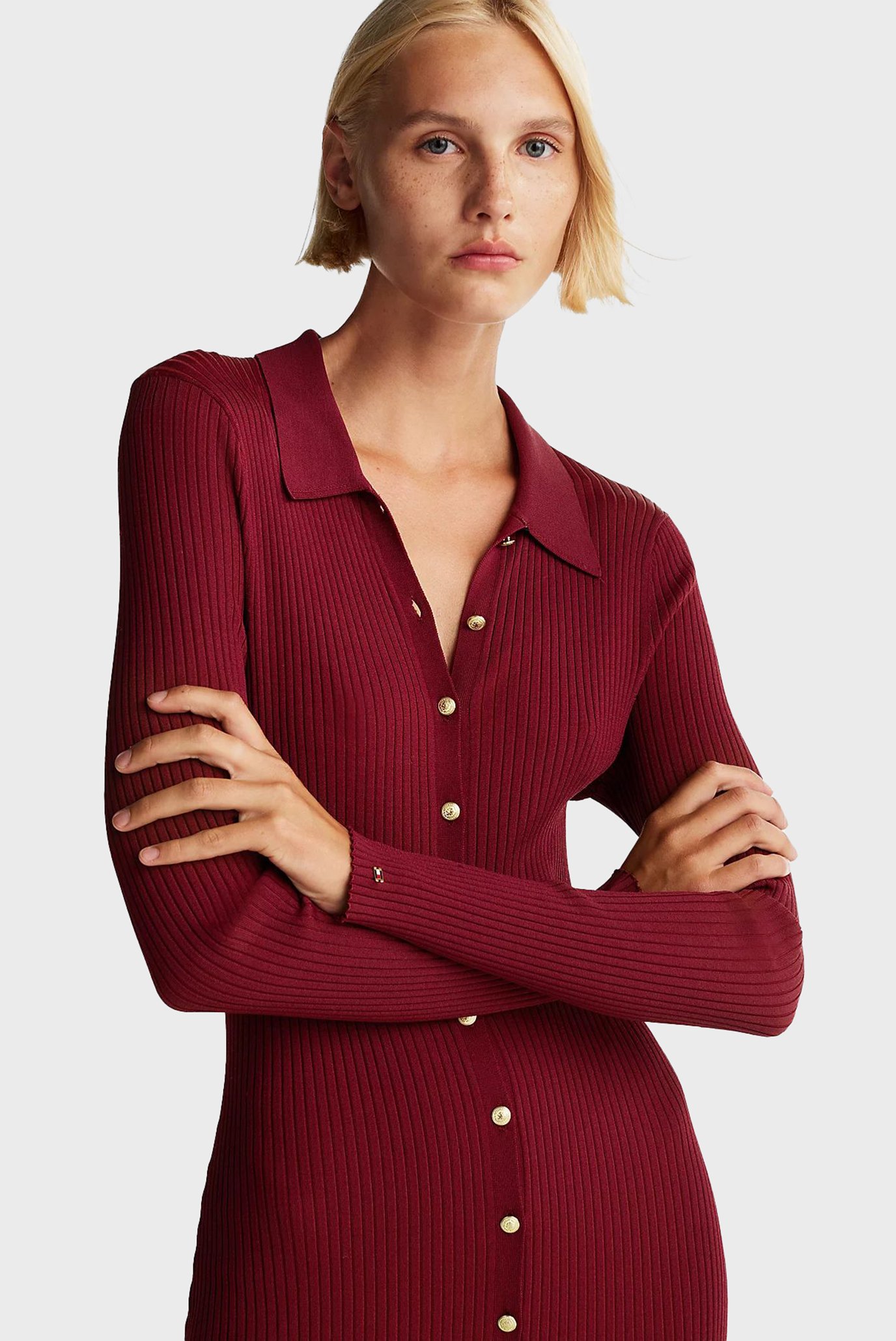 Платье GOLD BUTTON RIB LONG SWT DRESS 3