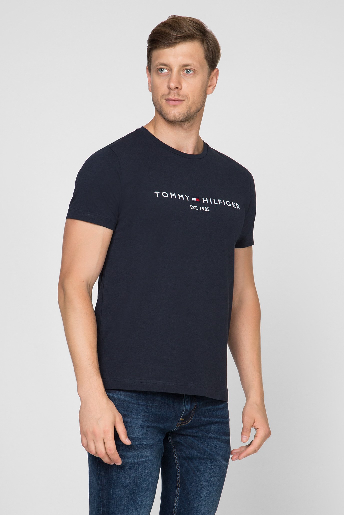 Мужская темно-синяя футболка CORE TOMMY LOGO TEE 7