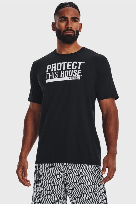 Мужская черная футболка UA PROTECT THIS HOUSE SS Under Armour