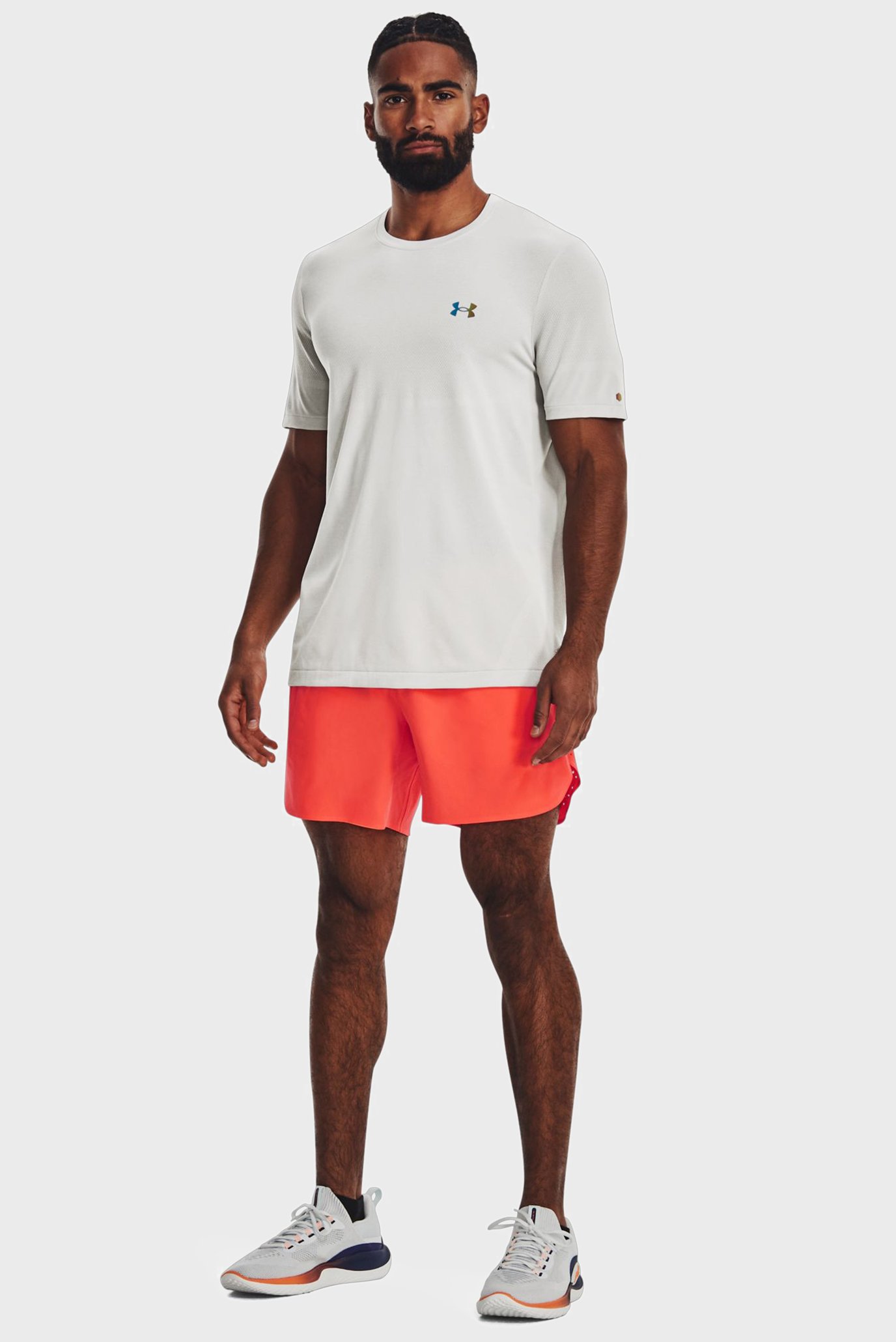 Мужская белая футболка UA Rush Seamless Legacy SS 2