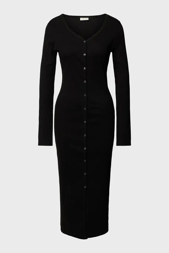 Женское черное платье WOVEN LABEL LS RIB DRESS Calvin Klein Jeans